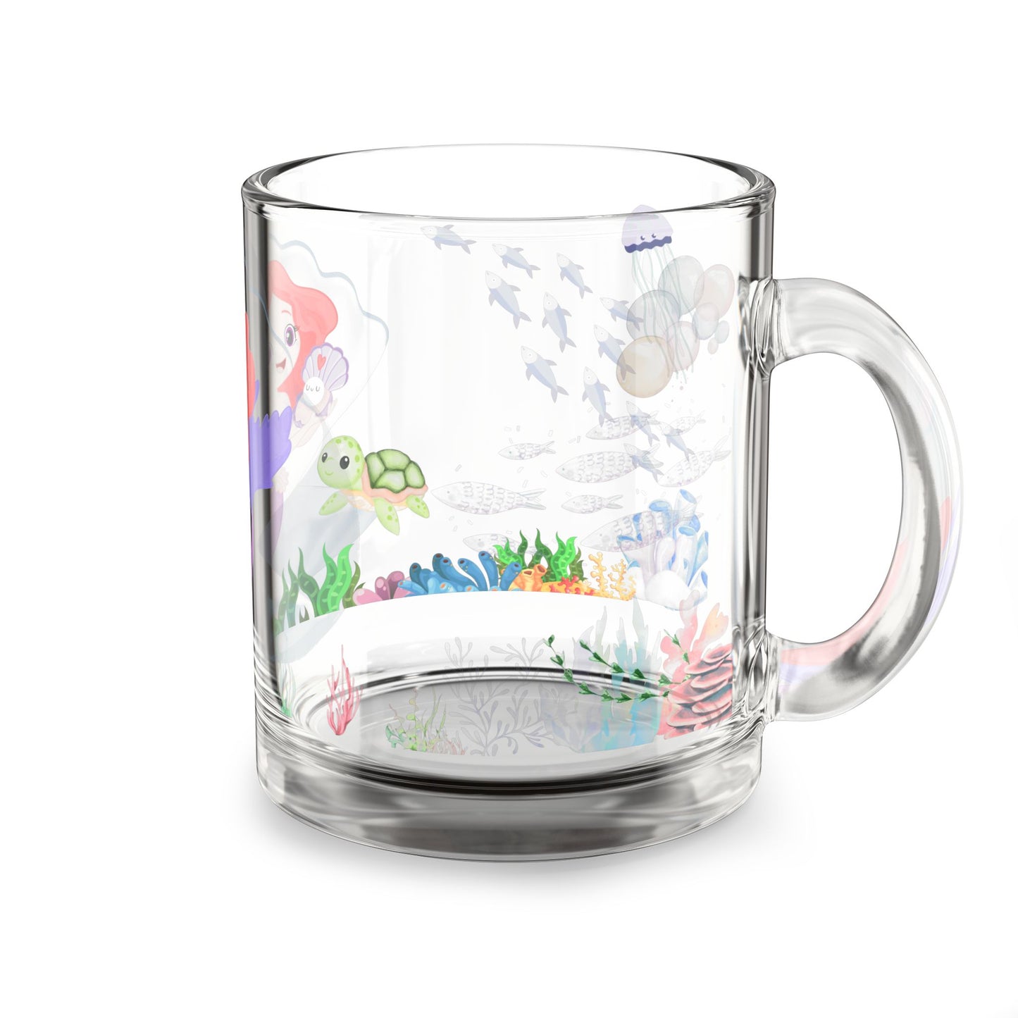 Mermaid Glass Mug – Ocean Coffee Cup Gift