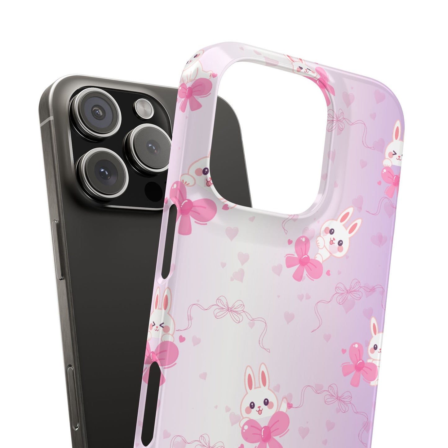 Cute Bunny Snap Cases, Pink Bunny Phone Case, Pastel Animal Phone Cover, Spring Accessories, Gift for Animal Lovers