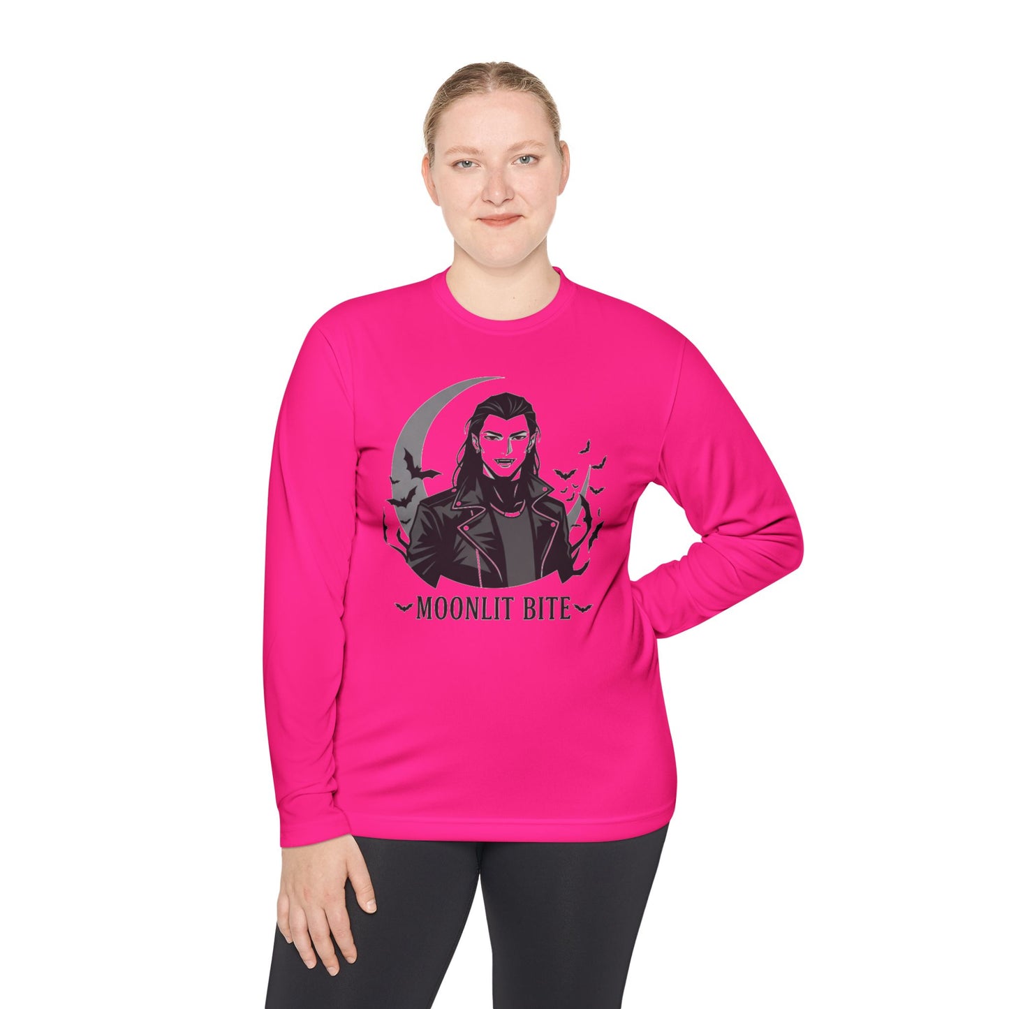 Moonlit Bite Gothic Long Sleeve Tee – Unisex Halloween Shirt, Casual Autumn Wear