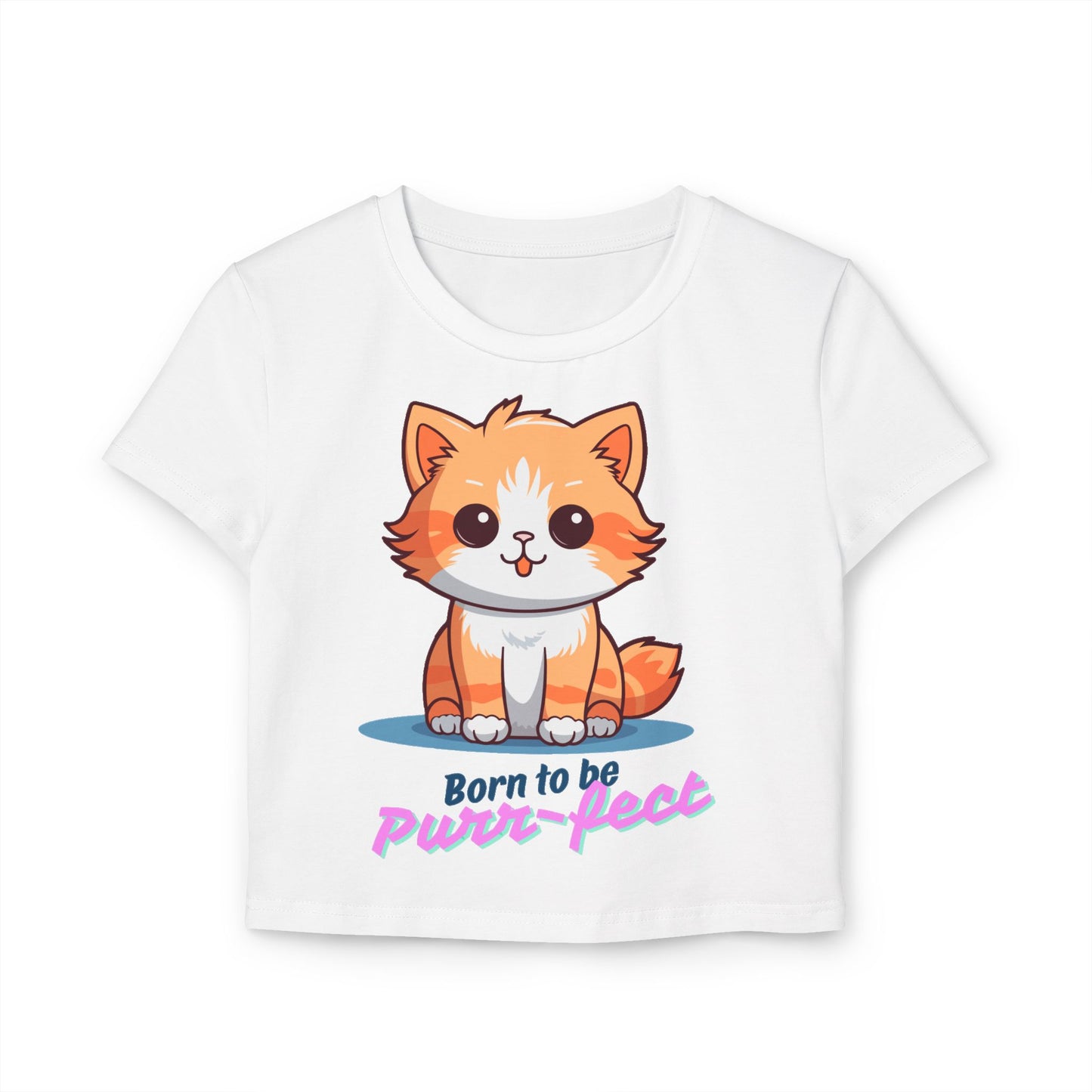 🐱 Born to be Purr-fect – Cute Cat Crop Top Tee