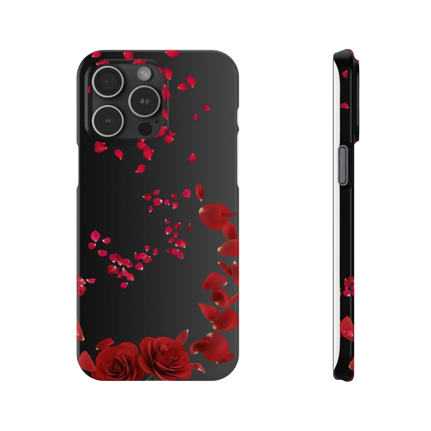 Romantic Rose Slim Phone Case - Floral Design, Love Gift, Phone Accessory, Customizable Cover, Valentine’s Day Present