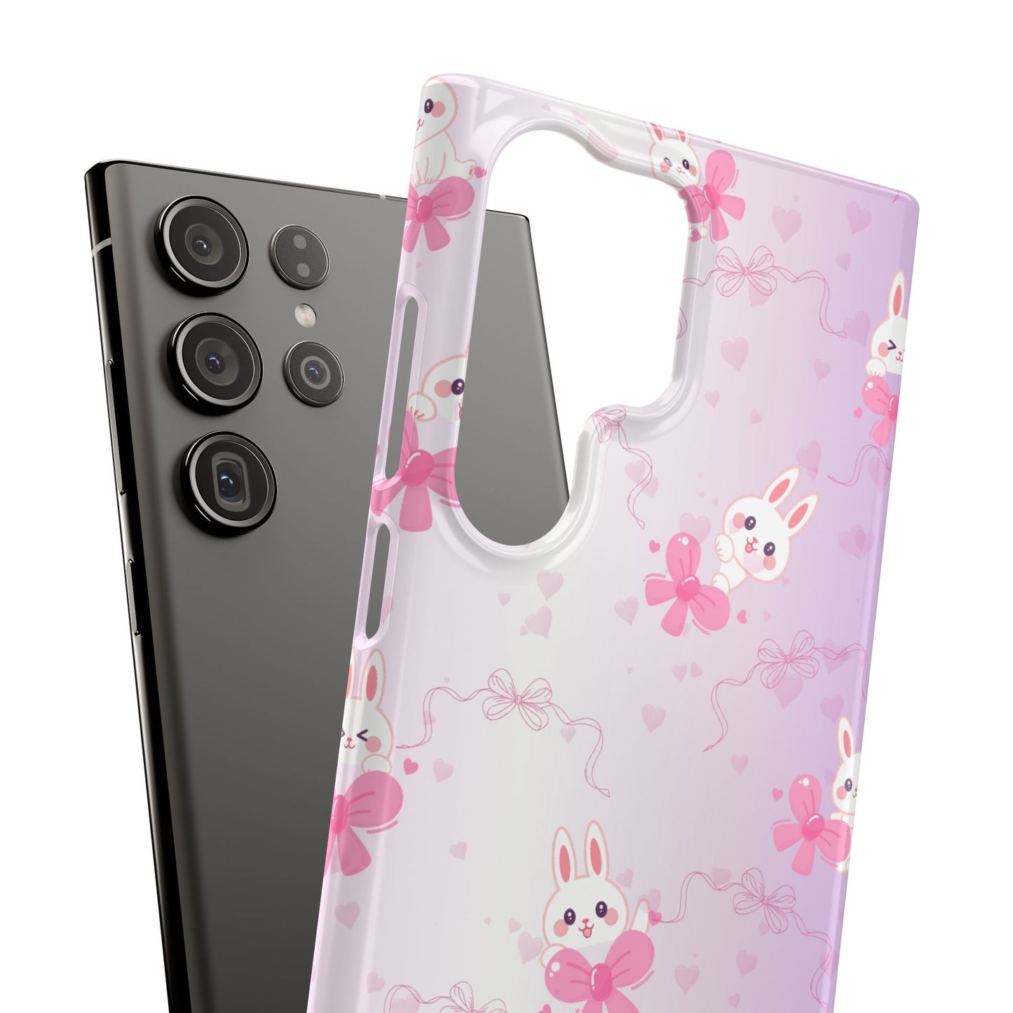 Cute Bunny Snap Cases, Pink Bunny Phone Case, Pastel Animal Phone Cover, Spring Accessories, Gift for Animal Lovers