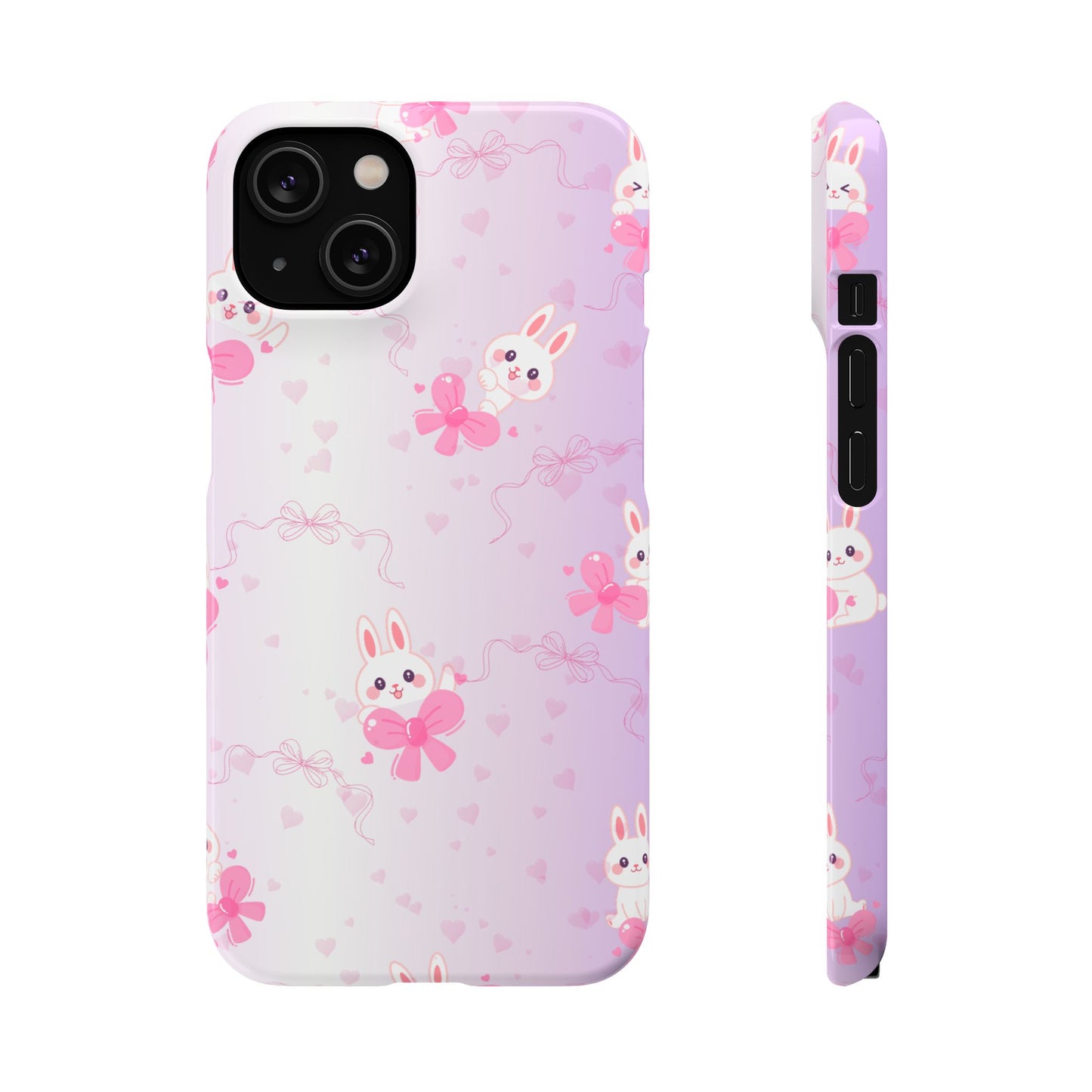 Cute Bunny Snap Cases, Pink Bunny Phone Case, Pastel Animal Phone Cover, Spring Accessories, Gift for Animal Lovers