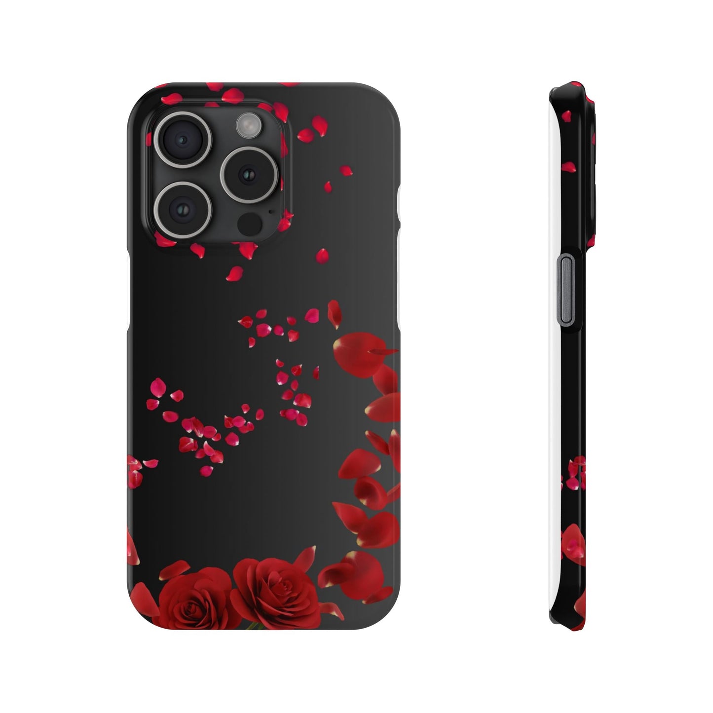 Romantic Rose Slim Phone Case - Floral Design, Love Gift, Phone Accessory, Customizable Cover, Valentine’s Day Present
