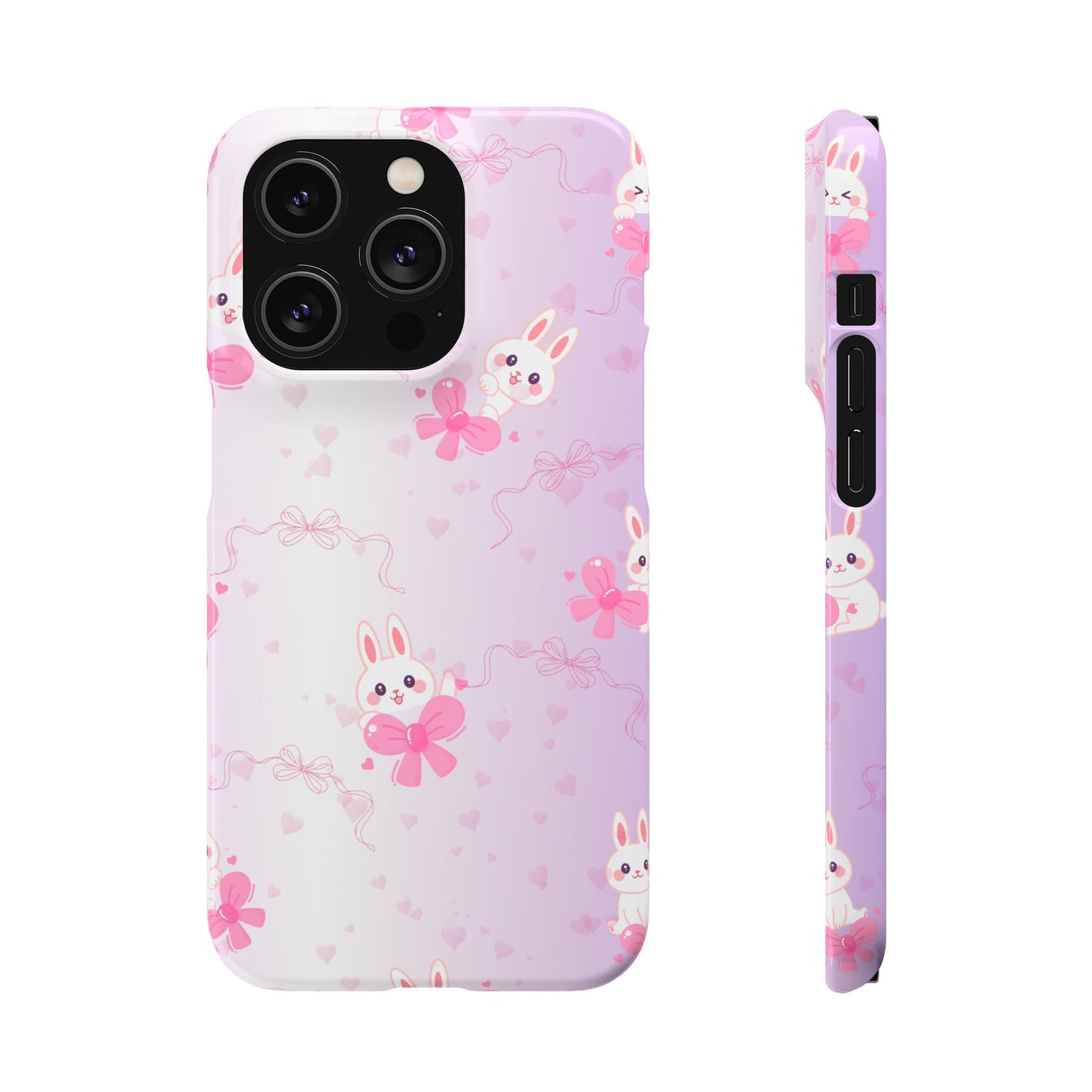 Cute Bunny Snap Cases, Pink Bunny Phone Case, Pastel Animal Phone Cover, Spring Accessories, Gift for Animal Lovers
