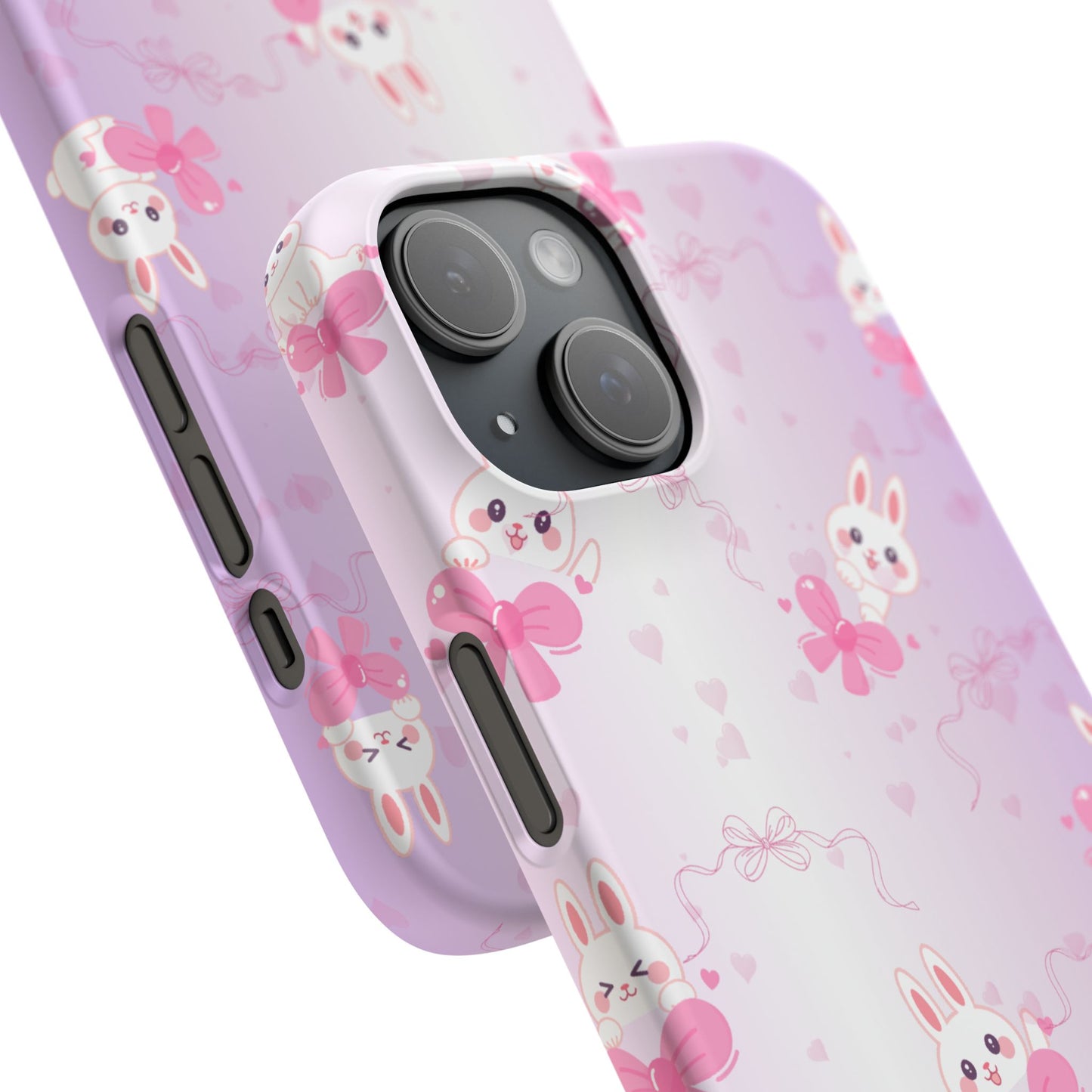 Cute Bunny Snap Cases, Pink Bunny Phone Case, Pastel Animal Phone Cover, Spring Accessories, Gift for Animal Lovers