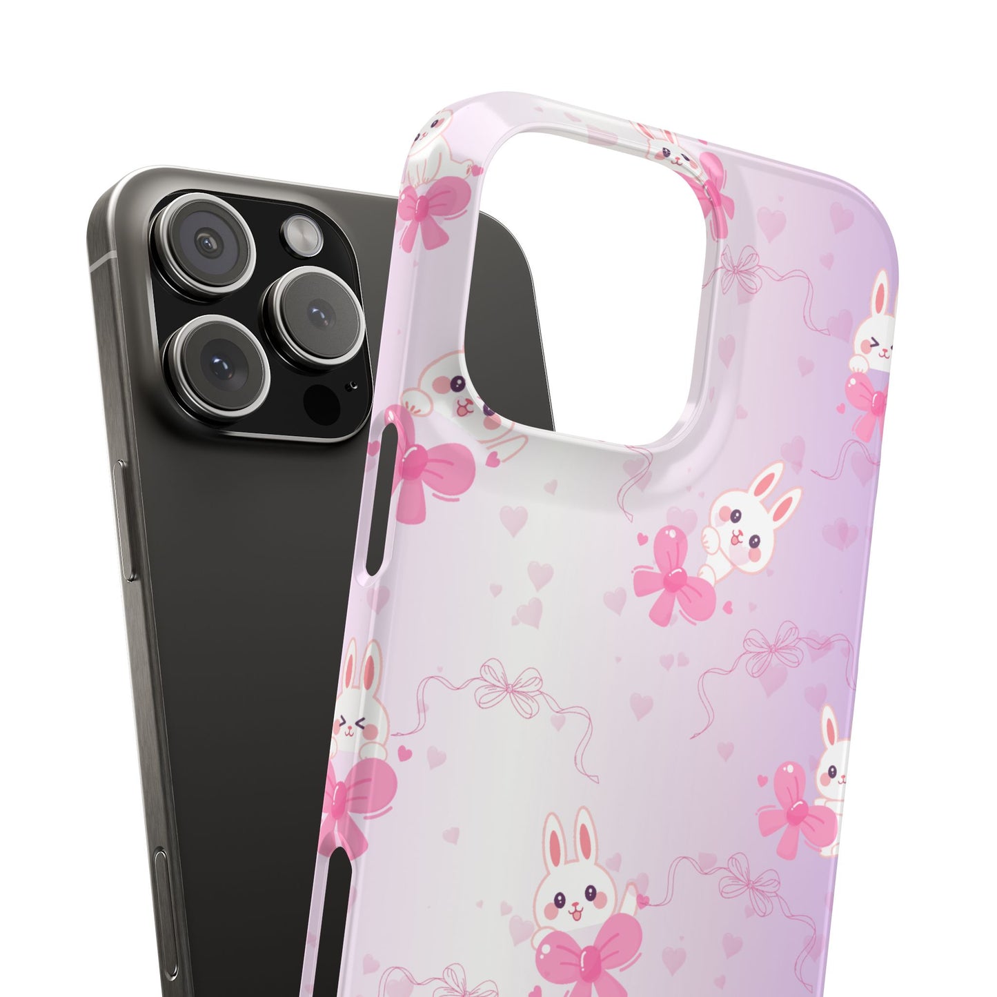 Cute Bunny Snap Cases, Pink Bunny Phone Case, Pastel Animal Phone Cover, Spring Accessories, Gift for Animal Lovers