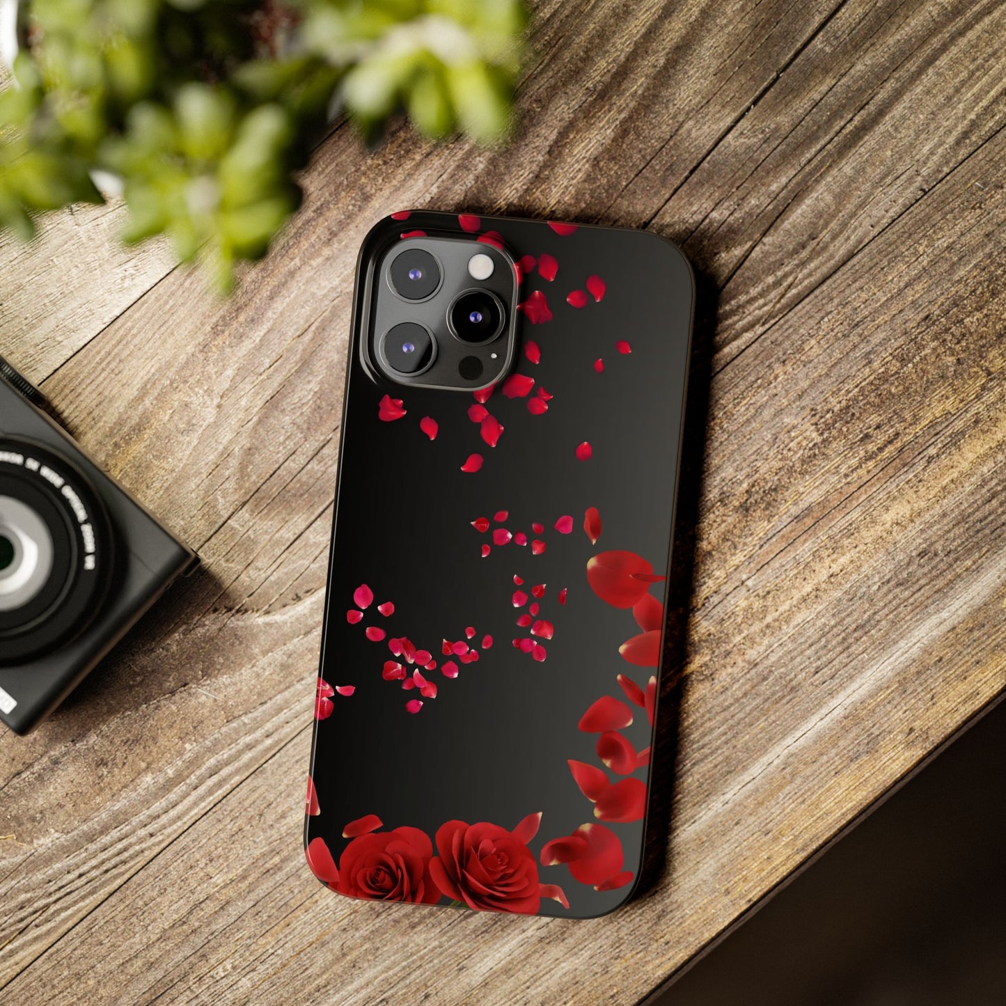 Romantic Rose Slim Phone Case - Floral Design, Love Gift, Phone Accessory, Customizable Cover, Valentine’s Day Present