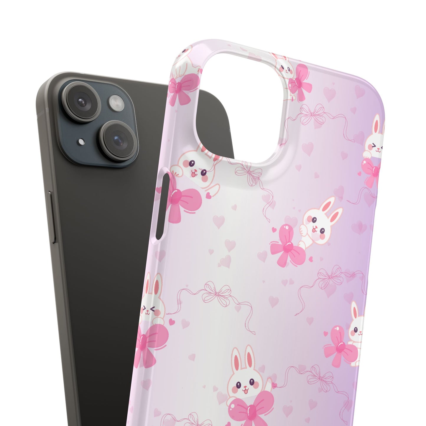 Cute Bunny Snap Cases, Pink Bunny Phone Case, Pastel Animal Phone Cover, Spring Accessories, Gift for Animal Lovers