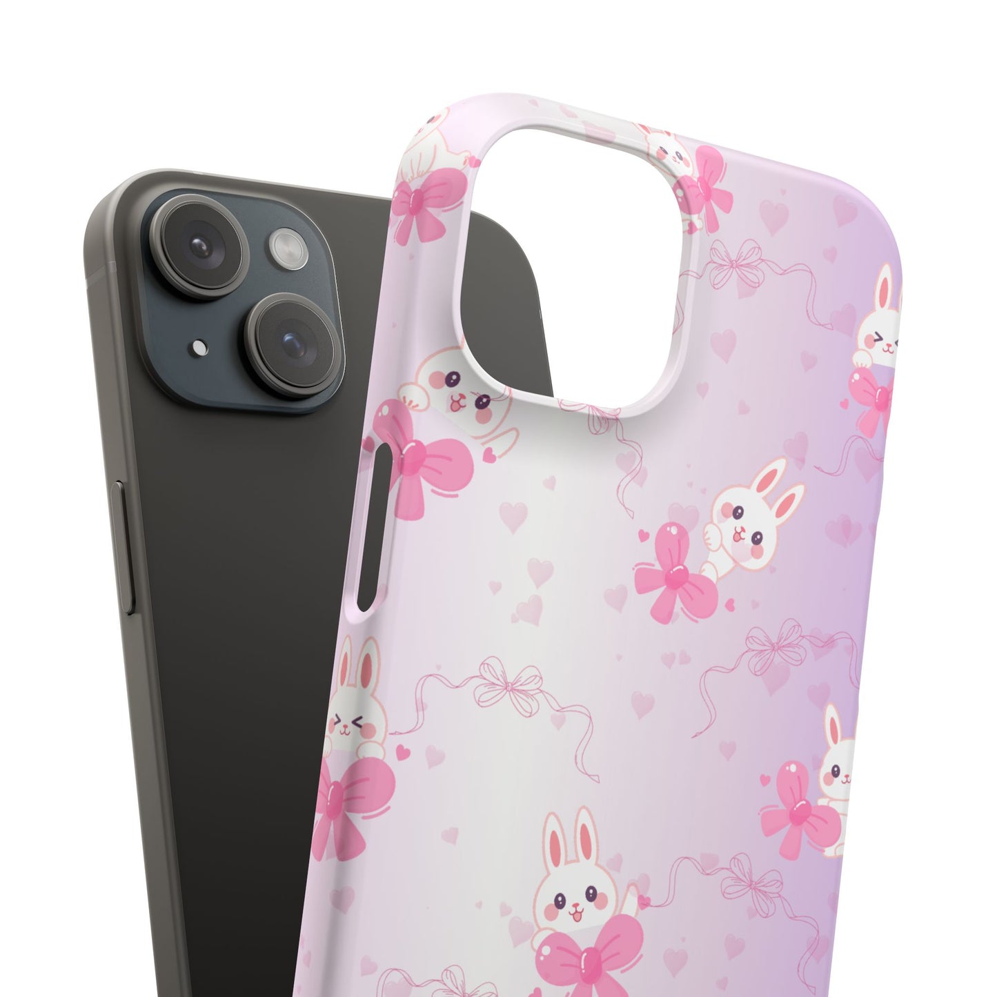 Cute Bunny Snap Cases, Pink Bunny Phone Case, Pastel Animal Phone Cover, Spring Accessories, Gift for Animal Lovers