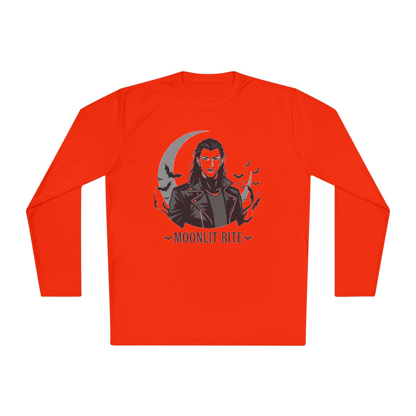 Moonlit Bite Gothic Long Sleeve Tee – Unisex Halloween Shirt, Casual Autumn Wear