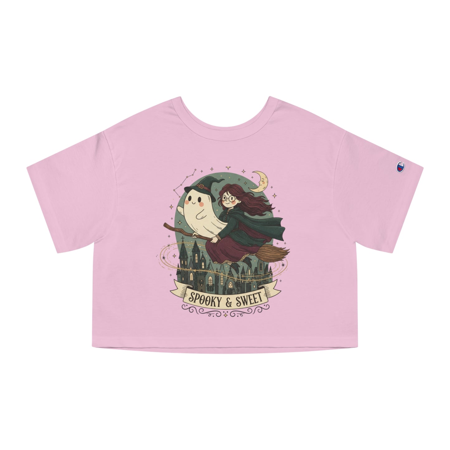 Women’s Spooky & Sweet Cropped Halloween T-Shirt | Witchy Cute Fall Top