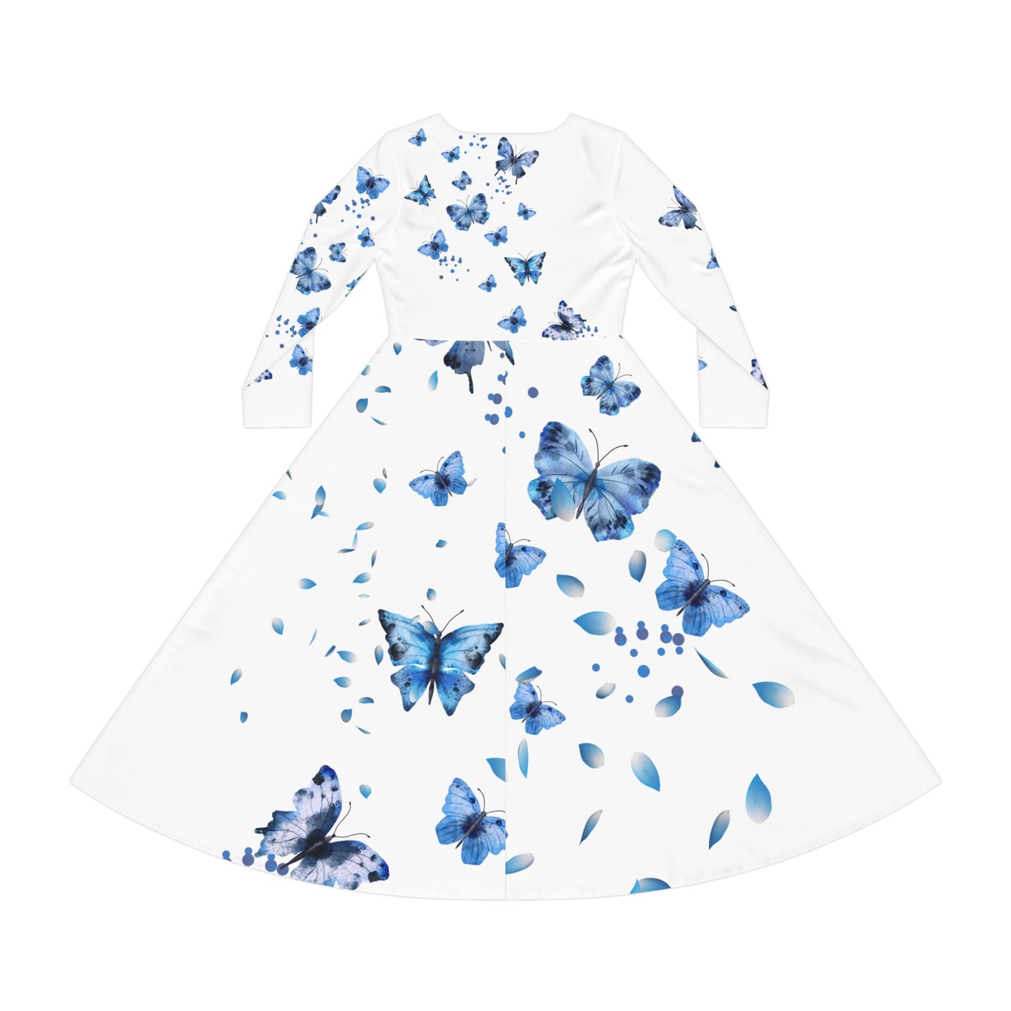 Women’s Spring Butterfly Dress – Long Sleeve Floral Party Wear