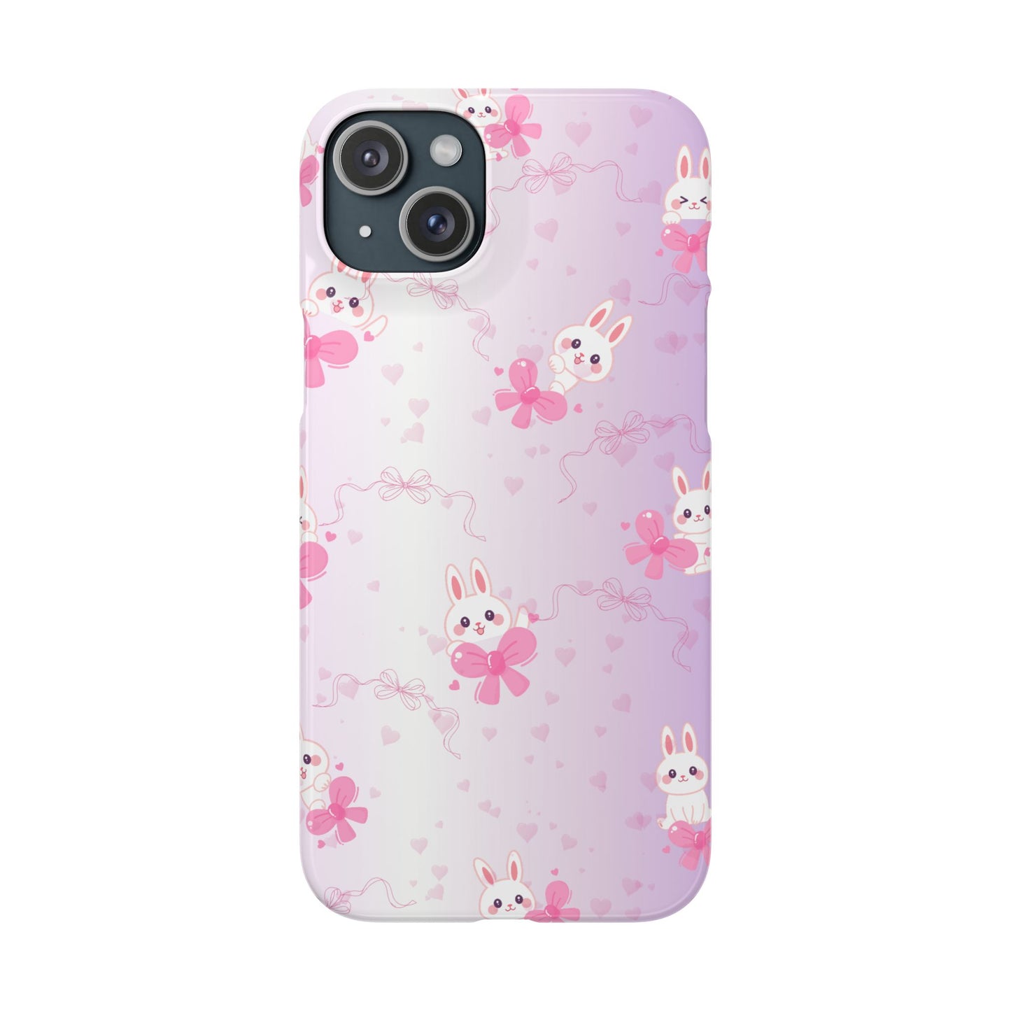 Cute Bunny Snap Cases, Pink Bunny Phone Case, Pastel Animal Phone Cover, Spring Accessories, Gift for Animal Lovers