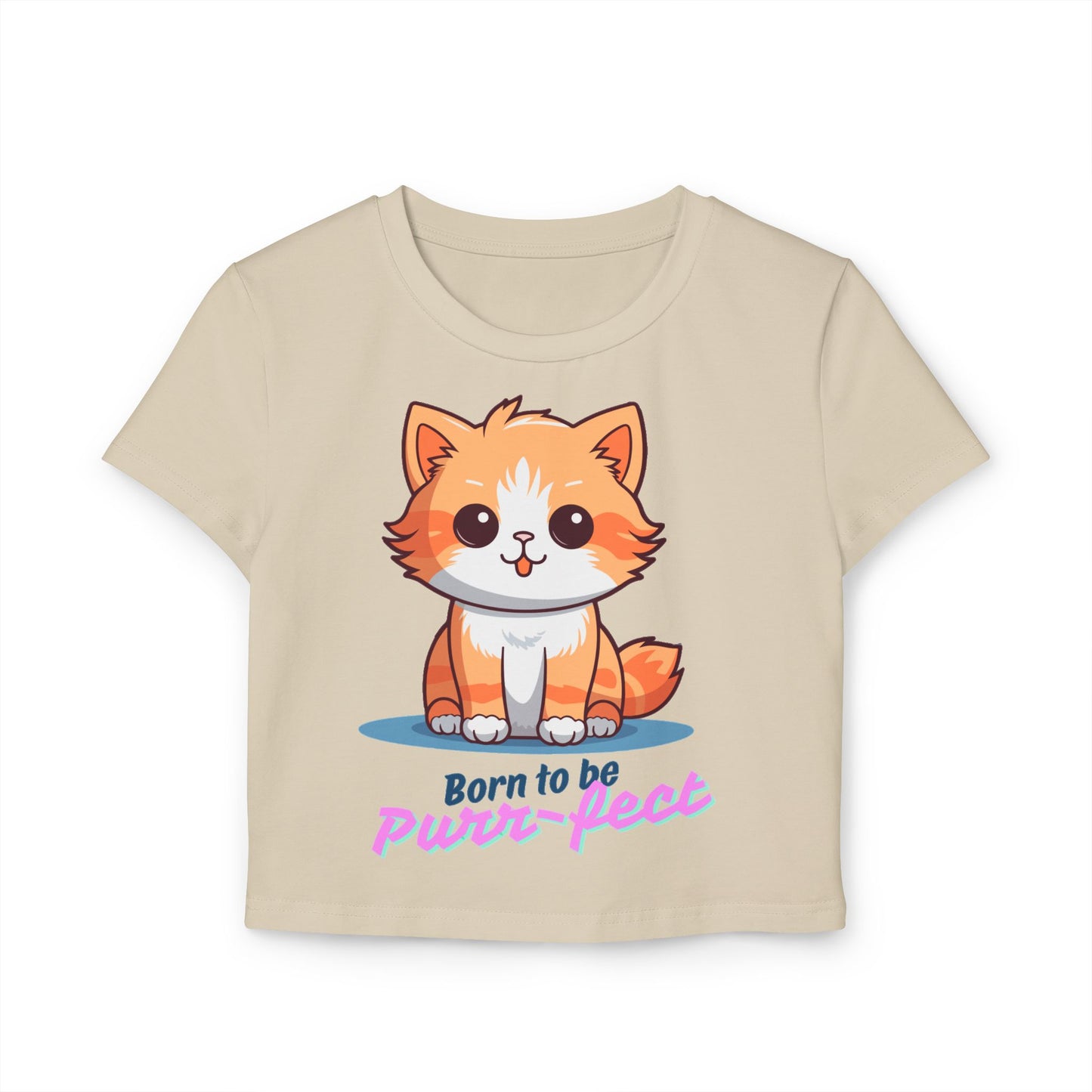 🐱 Born to be Purr-fect – Cute Cat Crop Top Tee