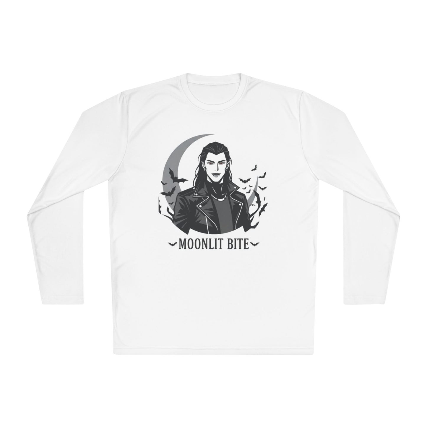Moonlit Bite Gothic Long Sleeve Tee – Unisex Halloween Shirt, Casual Autumn Wear