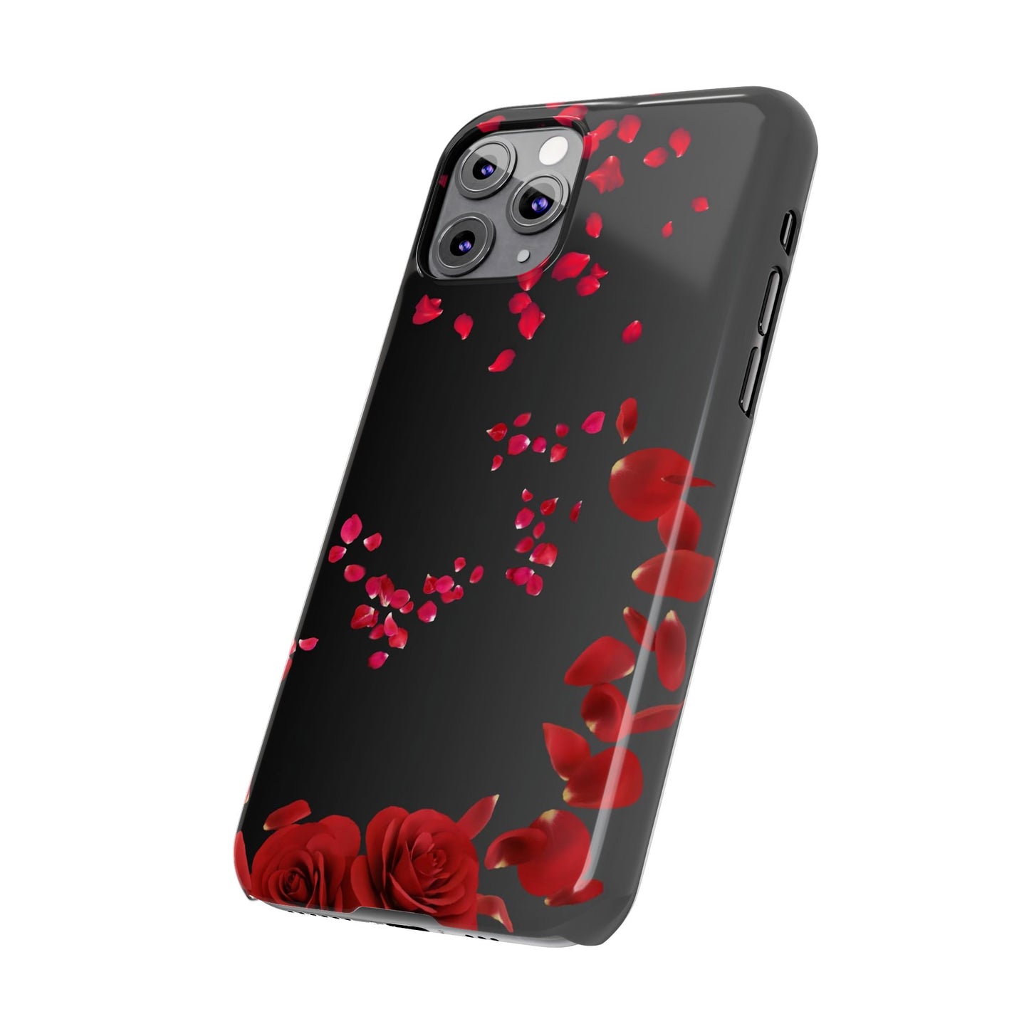 Romantic Rose Slim Phone Case - Floral Design, Love Gift, Phone Accessory, Customizable Cover, Valentine’s Day Present