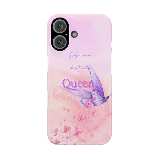 Butterfly Queen Phone Case, Floral Snap Case for Women, Dreamy Aesthetic