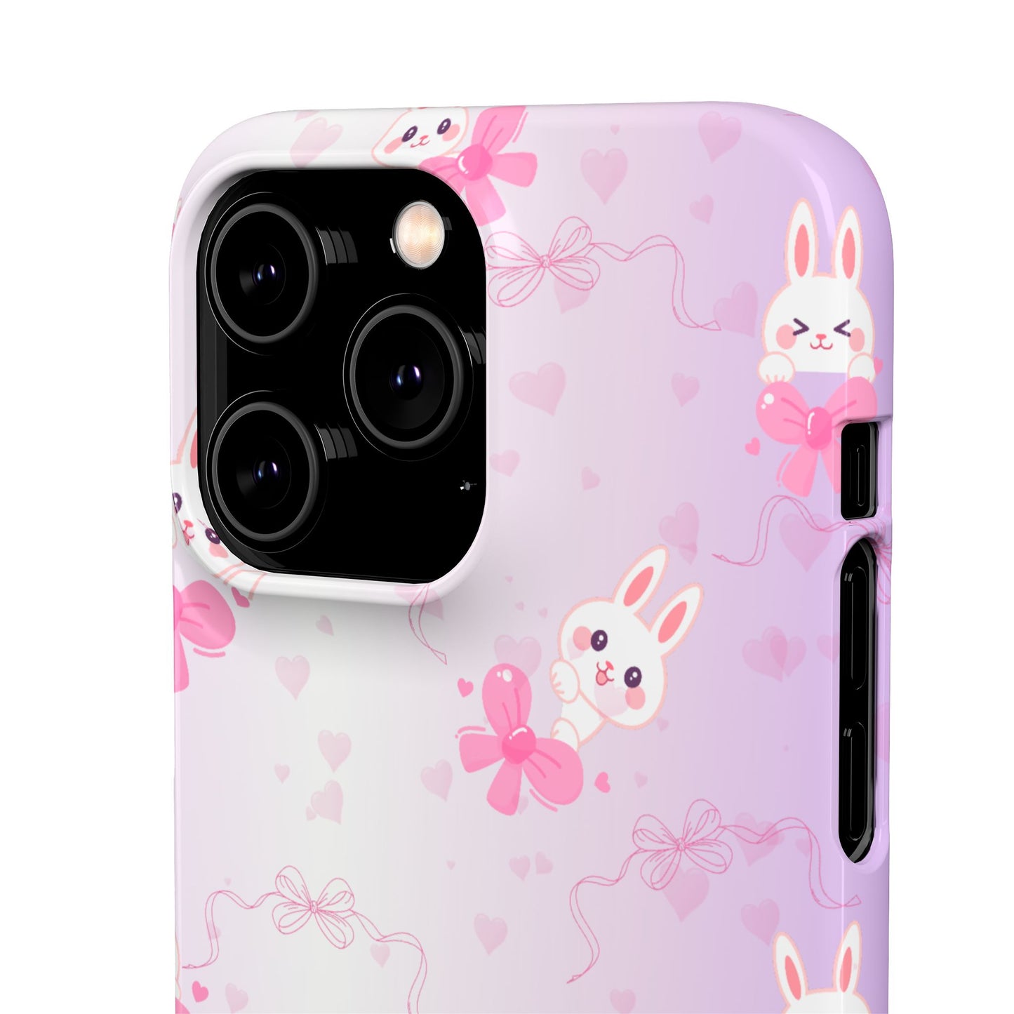Cute Bunny Snap Cases, Pink Bunny Phone Case, Pastel Animal Phone Cover, Spring Accessories, Gift for Animal Lovers