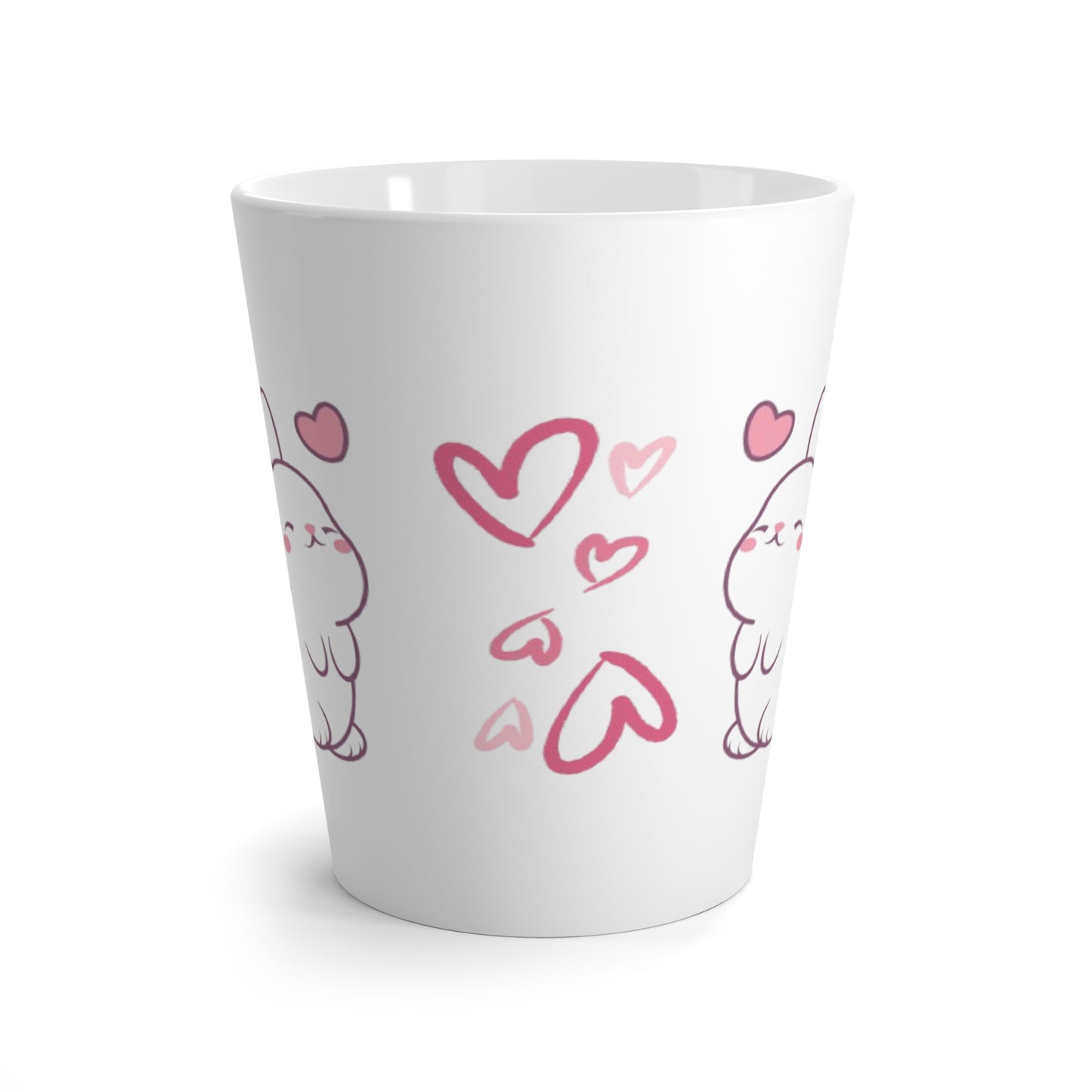 Cute Bunny Heart Latte Mug – Ceramic Cup for Coffee & Animal Lovers