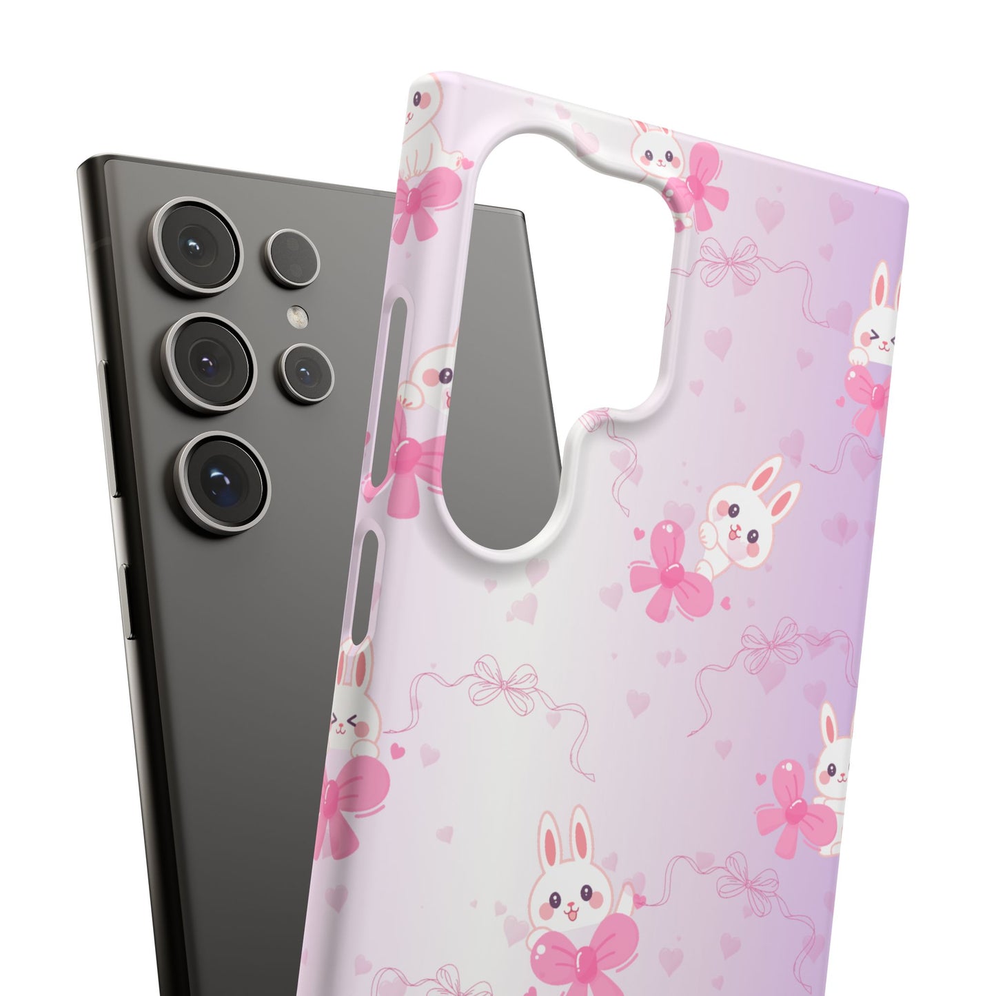 Cute Bunny Snap Cases, Pink Bunny Phone Case, Pastel Animal Phone Cover, Spring Accessories, Gift for Animal Lovers