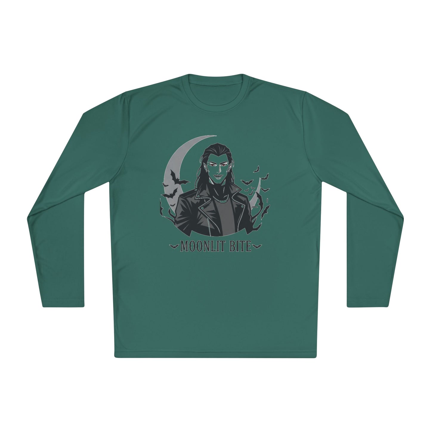 Moonlit Bite Gothic Long Sleeve Tee – Unisex Halloween Shirt, Casual Autumn Wear