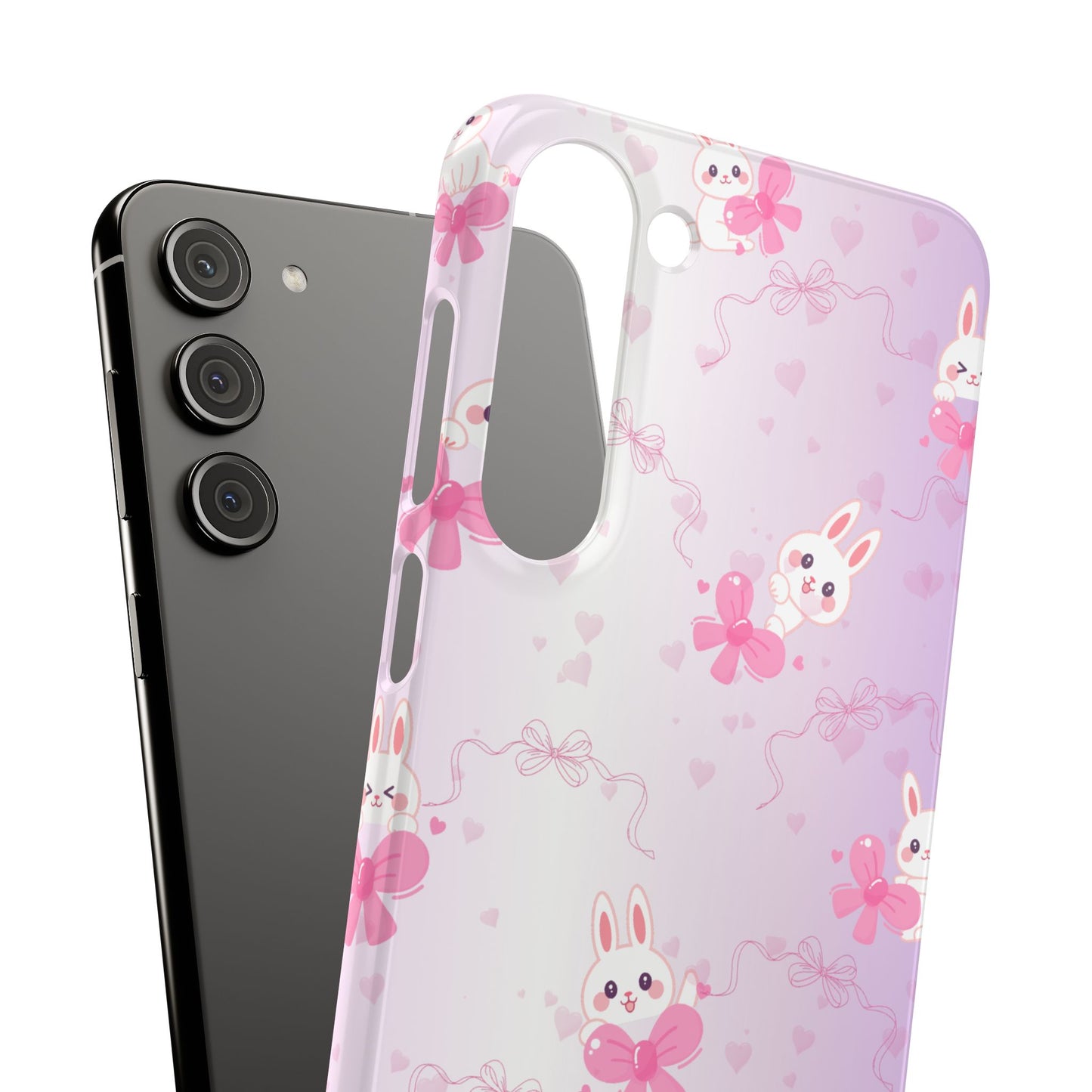 Cute Bunny Snap Cases, Pink Bunny Phone Case, Pastel Animal Phone Cover, Spring Accessories, Gift for Animal Lovers