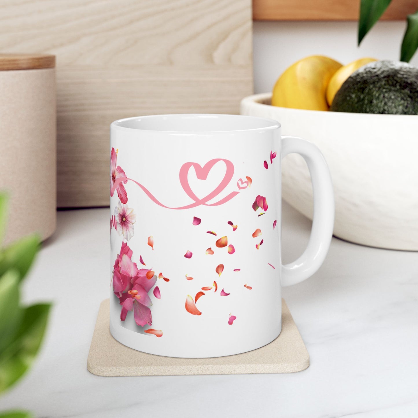 Floral Ceramic Mug – Inspirational Coffee Cup Gift