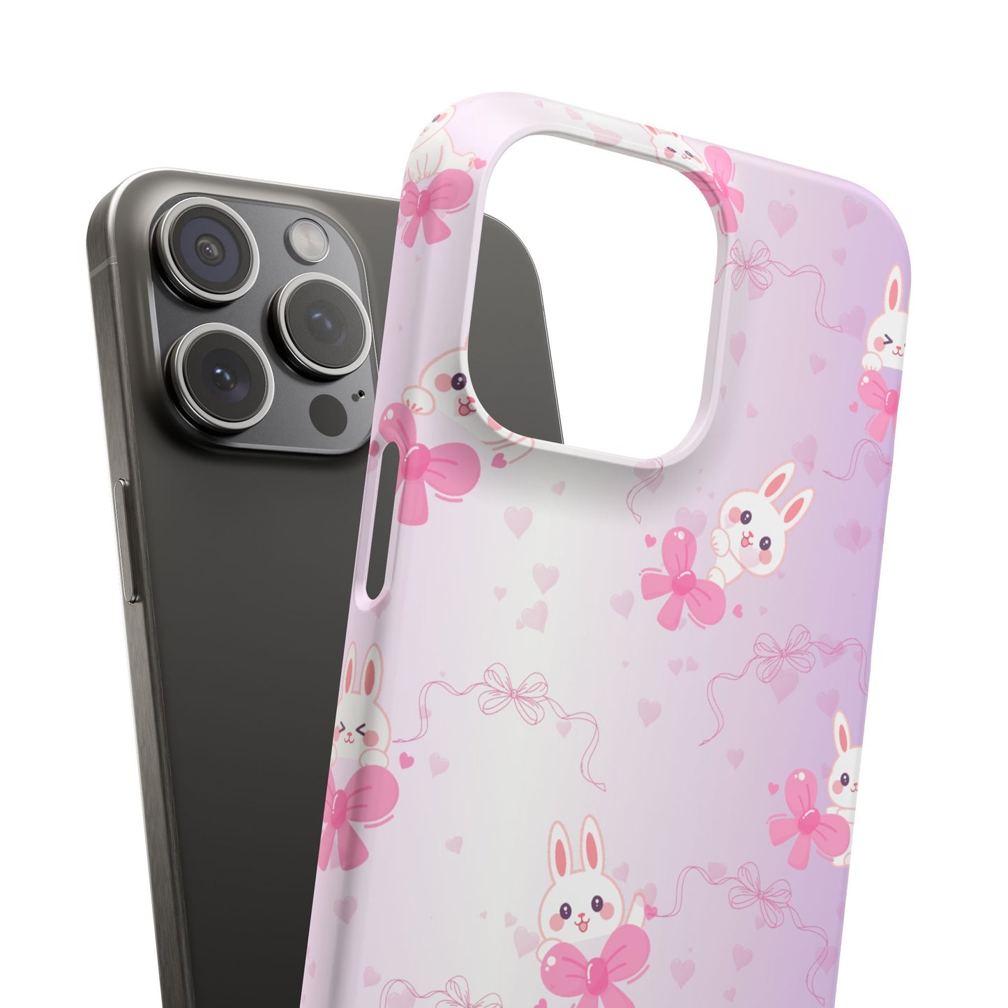 Cute Bunny Snap Cases, Pink Bunny Phone Case, Pastel Animal Phone Cover, Spring Accessories, Gift for Animal Lovers