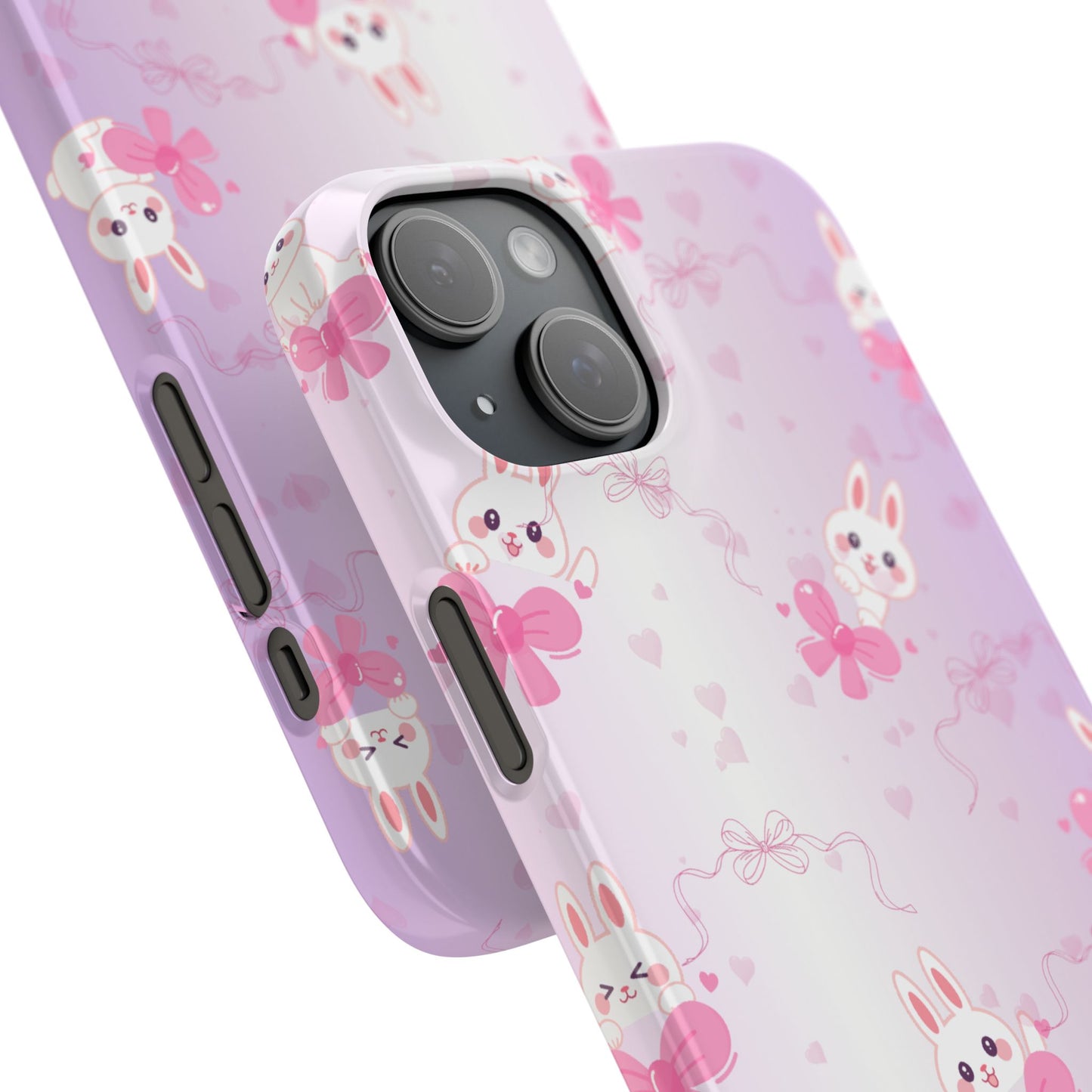 Cute Bunny Snap Cases, Pink Bunny Phone Case, Pastel Animal Phone Cover, Spring Accessories, Gift for Animal Lovers