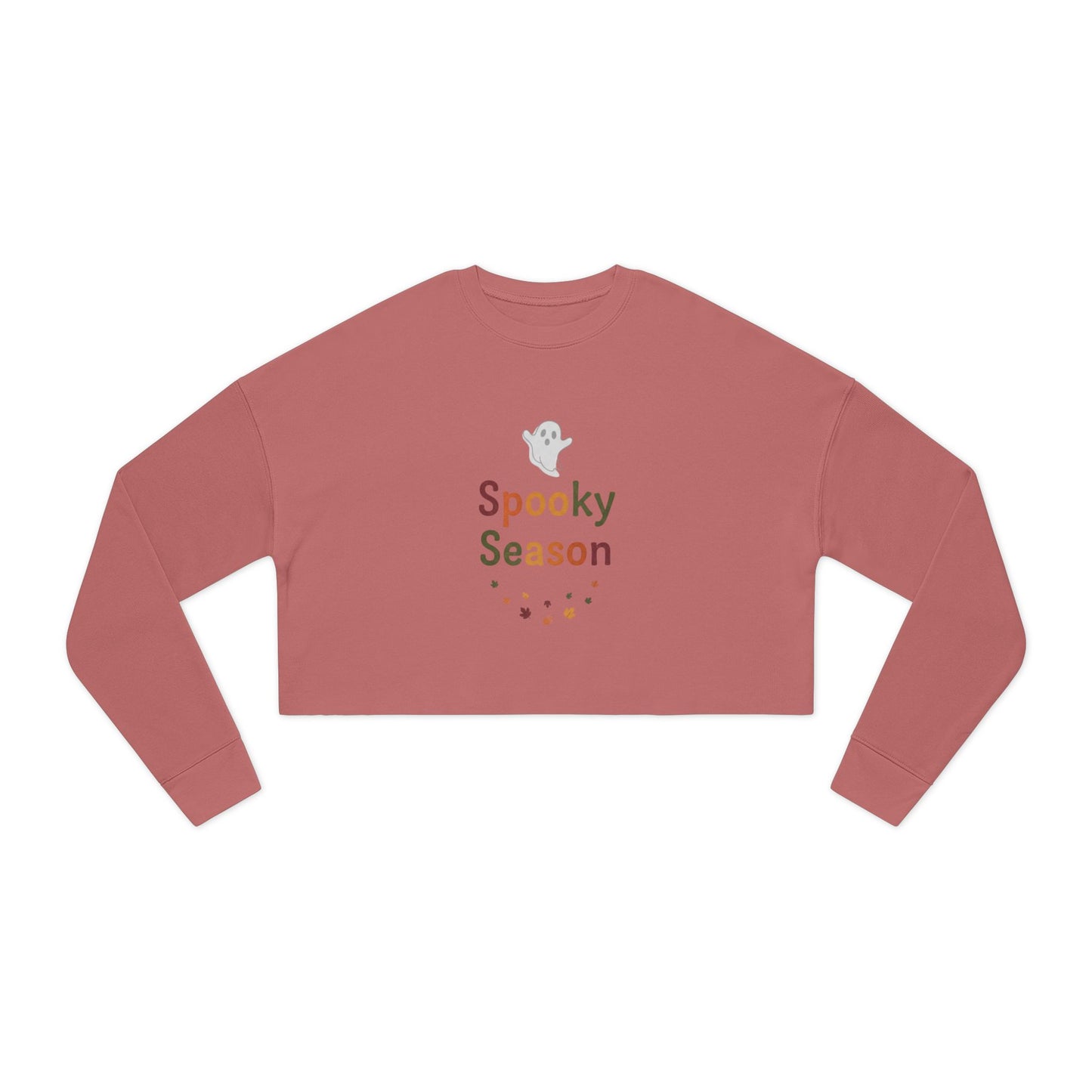 Women’s Spooky Season Cropped Halloween Sweatshirt | Cute Ghost Fall Top