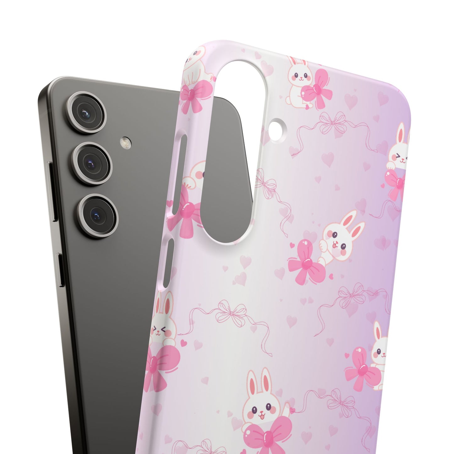 Cute Bunny Snap Cases, Pink Bunny Phone Case, Pastel Animal Phone Cover, Spring Accessories, Gift for Animal Lovers
