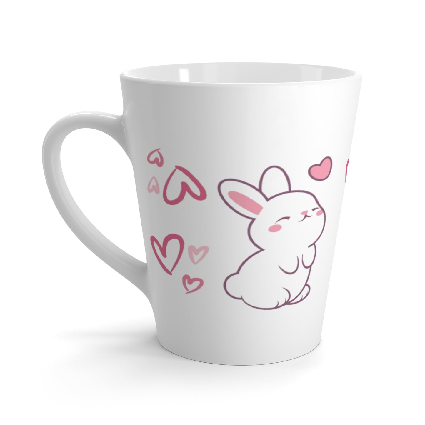 Cute Bunny Heart Latte Mug – Ceramic Cup for Coffee & Animal Lovers