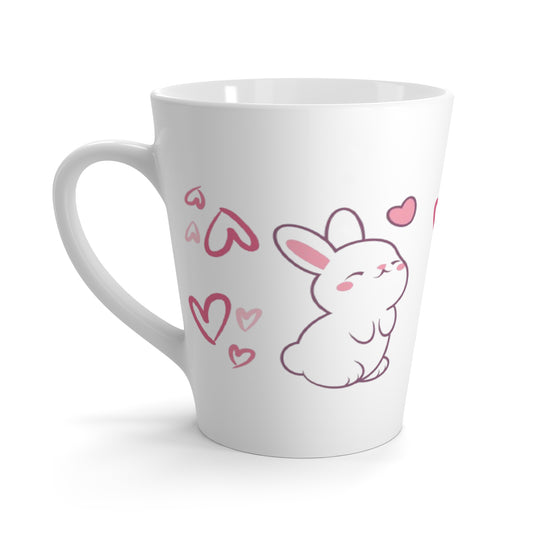 Cute Bunny Heart Latte Mug – Ceramic Cup for Coffee & Animal Lovers