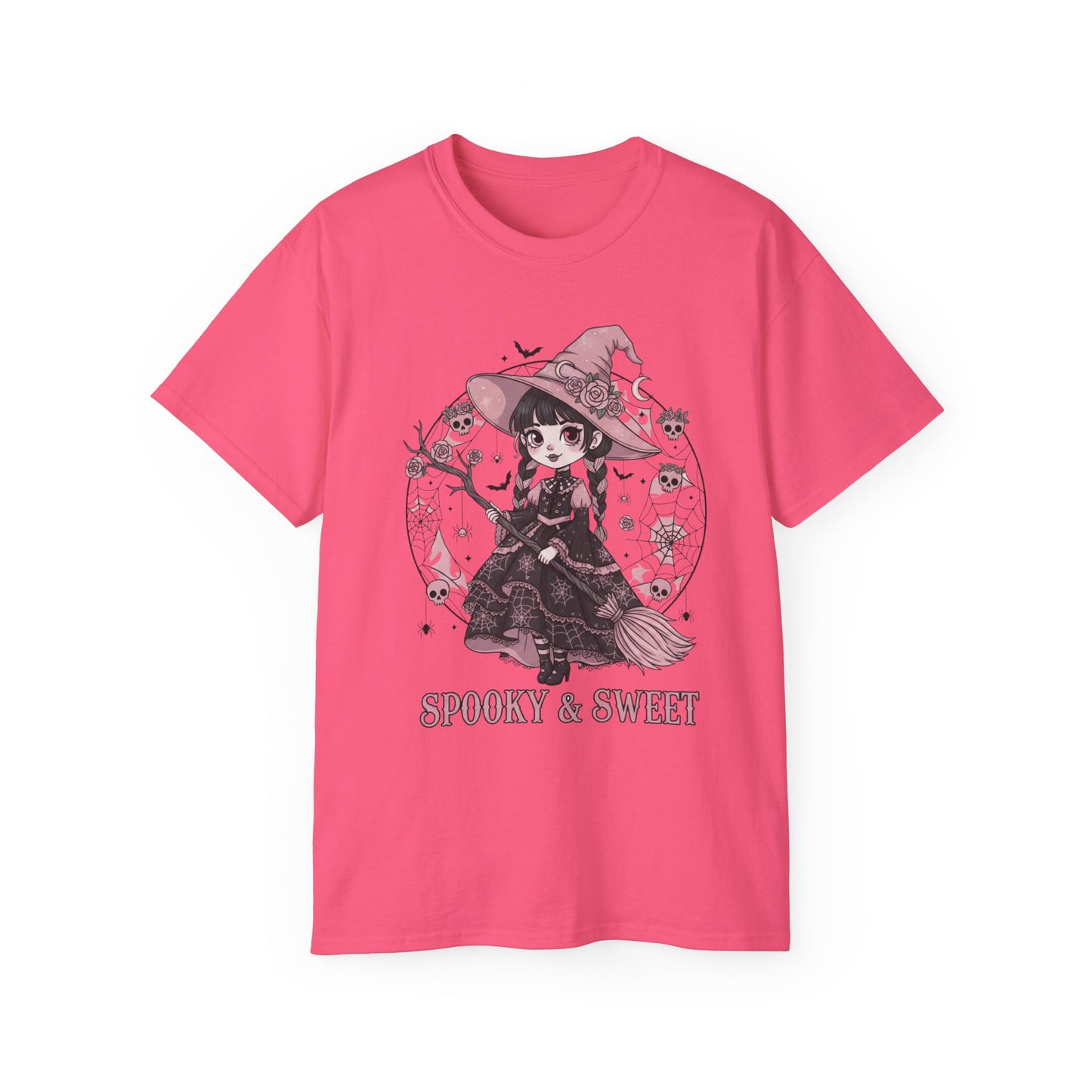 Spooky & Sweet Witch Halloween T-Shirt | Cute Witchy Unisex Graphic Tee