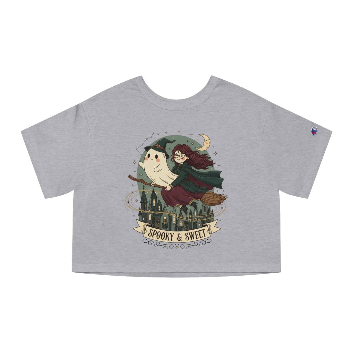 Women’s Spooky & Sweet Cropped Halloween T-Shirt | Witchy Cute Fall Top