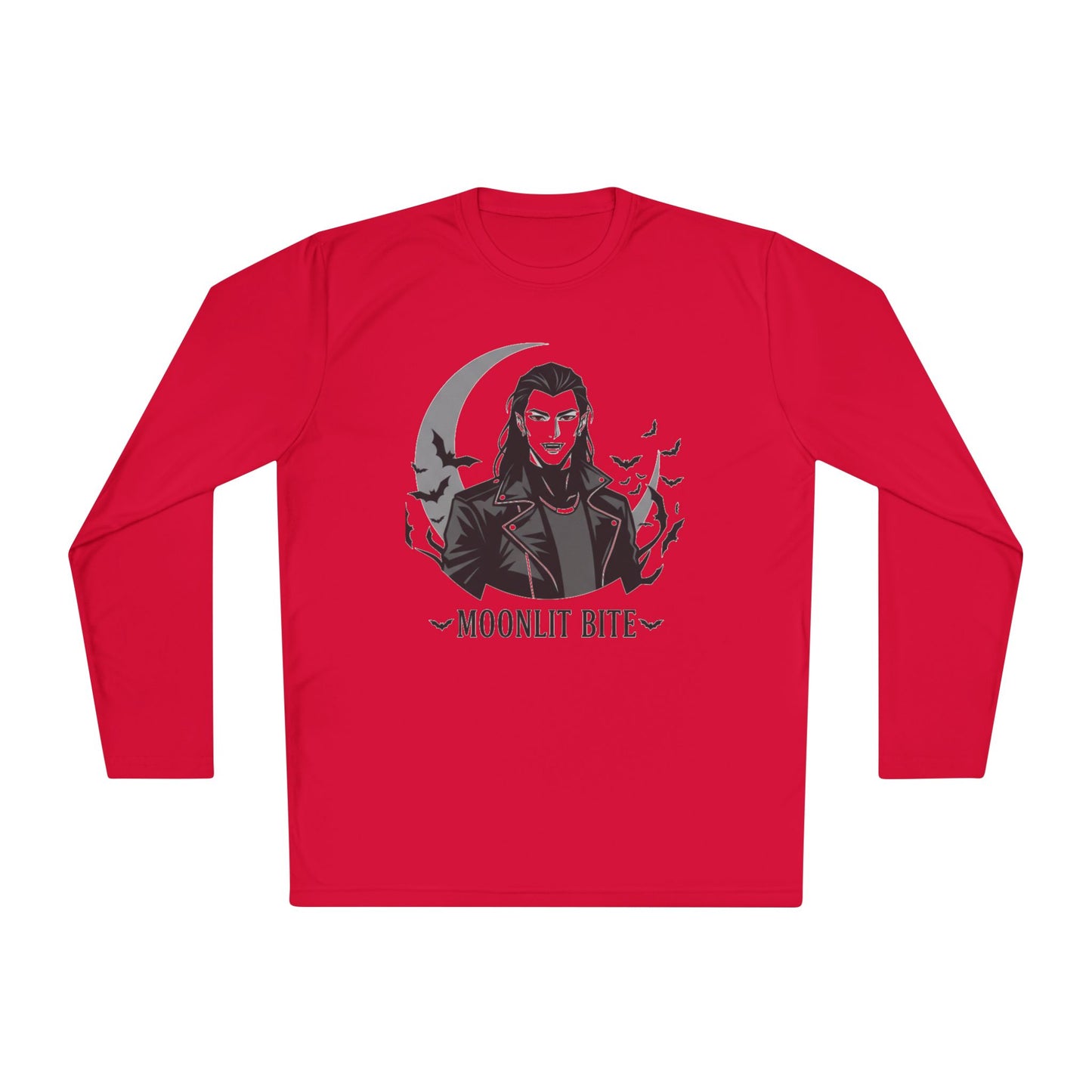 Moonlit Bite Gothic Long Sleeve Tee – Unisex Halloween Shirt, Casual Autumn Wear