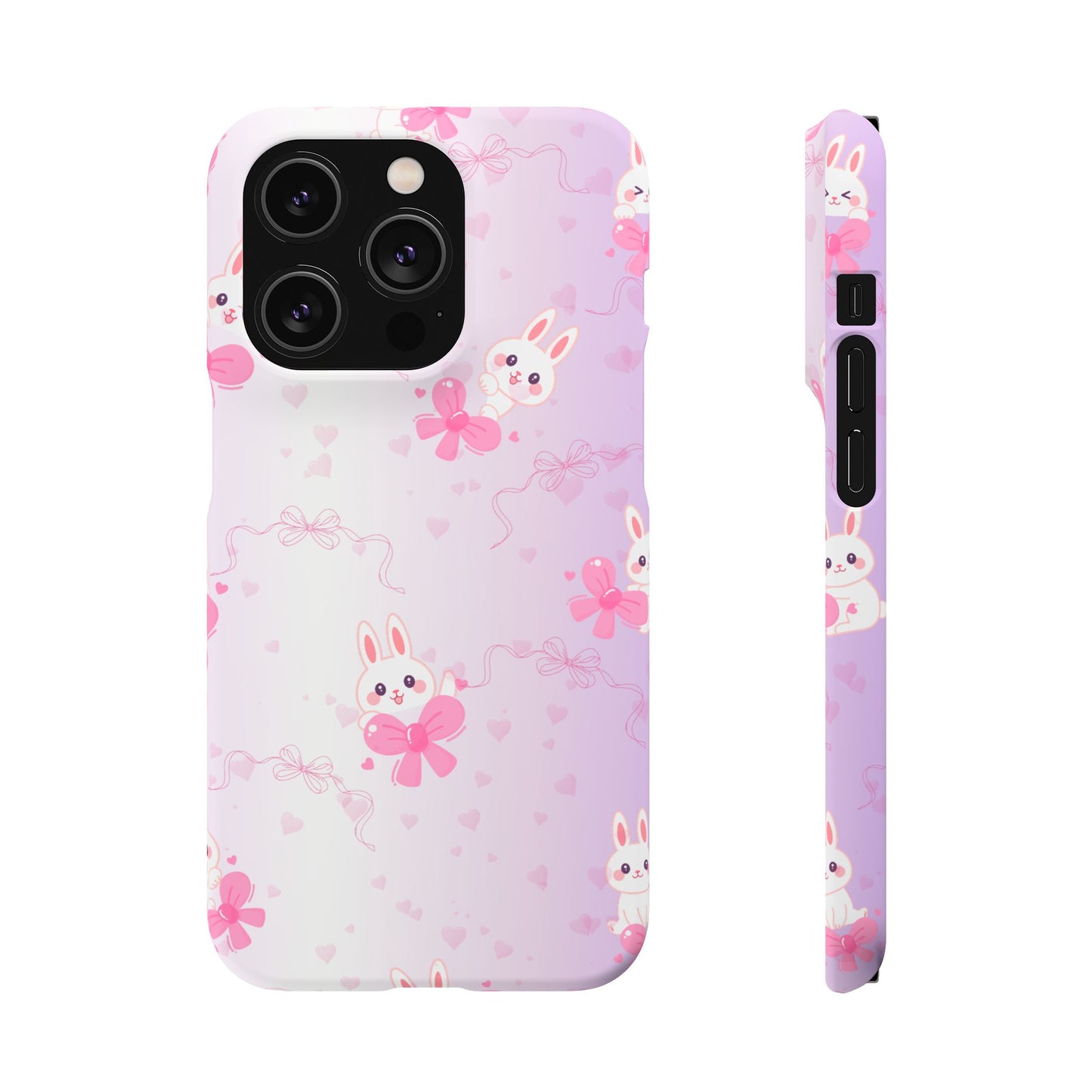 Cute Bunny Snap Cases, Pink Bunny Phone Case, Pastel Animal Phone Cover, Spring Accessories, Gift for Animal Lovers