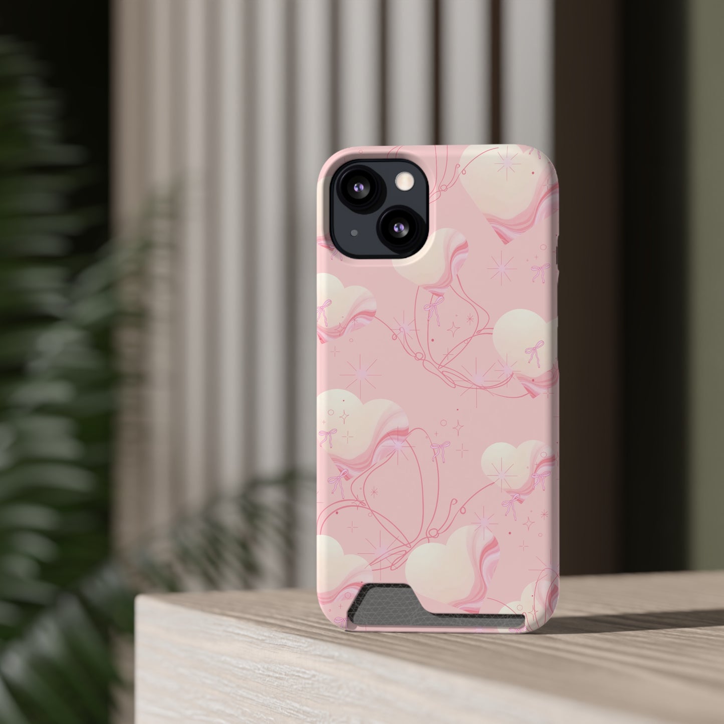 Butterfly Card Holder Phone Case – Stylish Pink Protective Cover