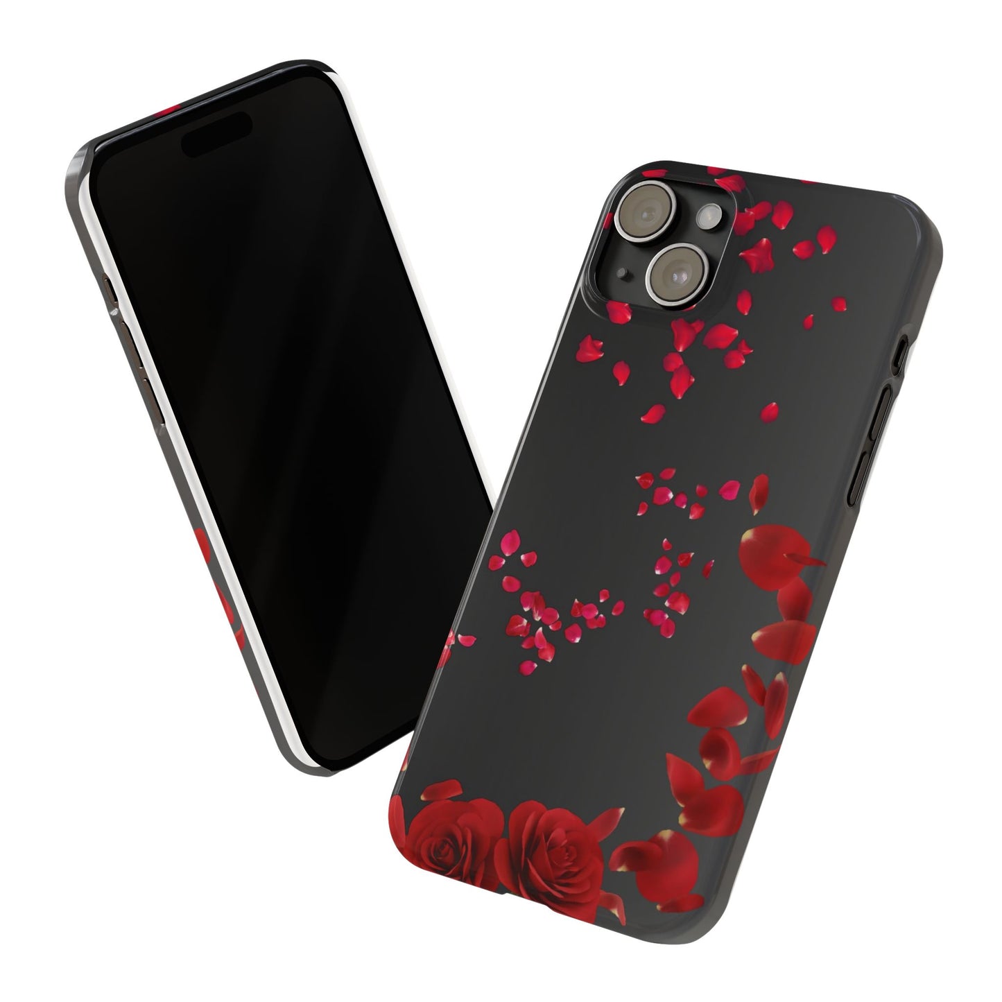 Romantic Rose Slim Phone Case - Floral Design, Love Gift, Phone Accessory, Customizable Cover, Valentine’s Day Present