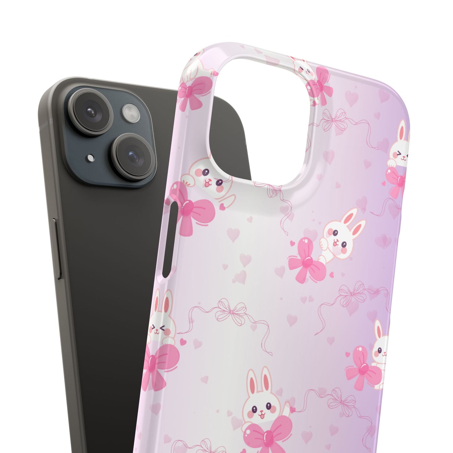 Cute Bunny Snap Cases, Pink Bunny Phone Case, Pastel Animal Phone Cover, Spring Accessories, Gift for Animal Lovers