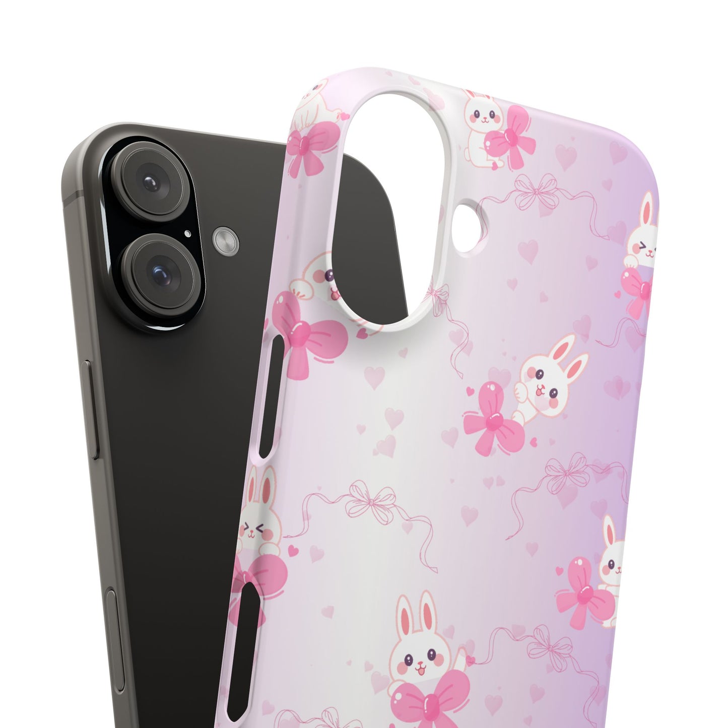 Cute Bunny Snap Cases, Pink Bunny Phone Case, Pastel Animal Phone Cover, Spring Accessories, Gift for Animal Lovers