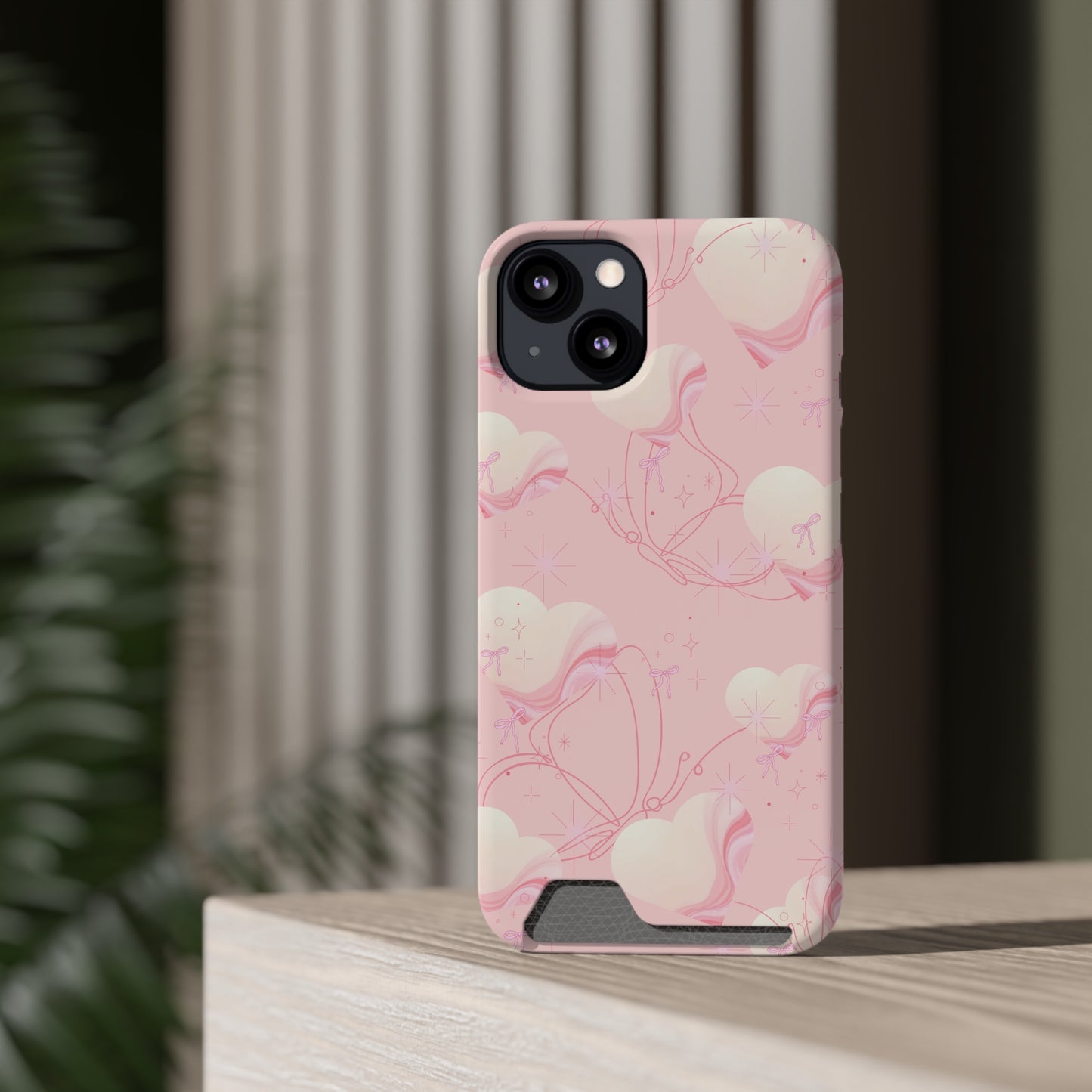 Butterfly Card Holder Phone Case – Stylish Pink Protective Cover