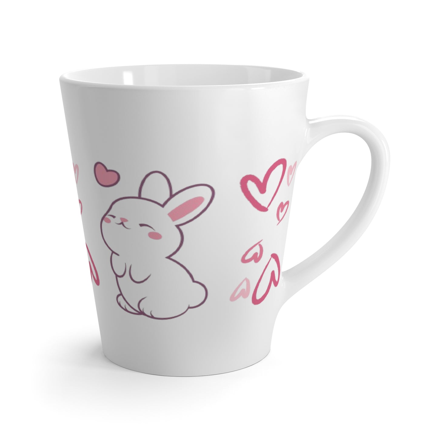 Cute Bunny Heart Latte Mug – Ceramic Cup for Coffee & Animal Lovers