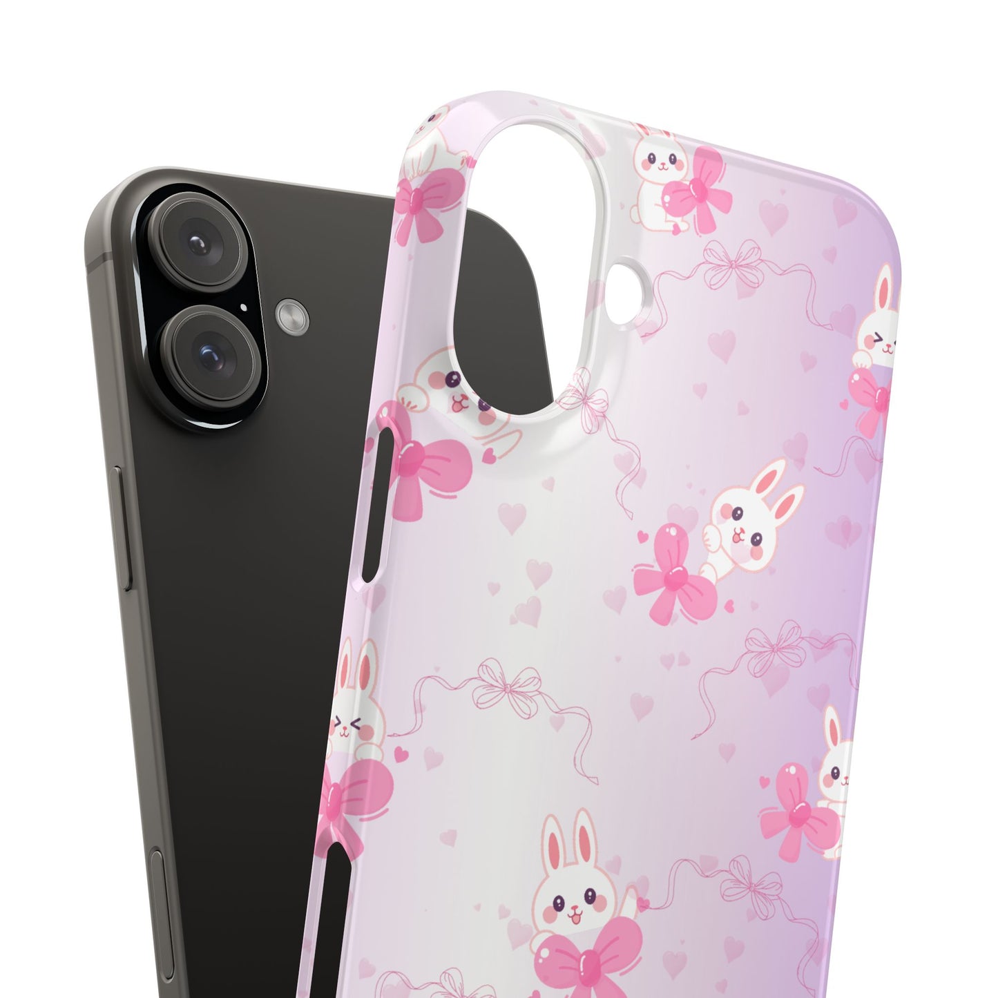Cute Bunny Snap Cases, Pink Bunny Phone Case, Pastel Animal Phone Cover, Spring Accessories, Gift for Animal Lovers