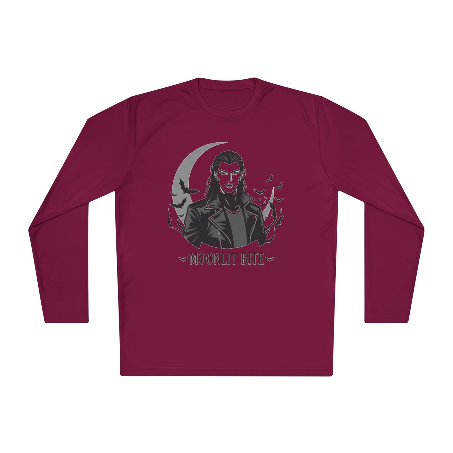 Moonlit Bite Gothic Long Sleeve Tee – Unisex Halloween Shirt, Casual Autumn Wear