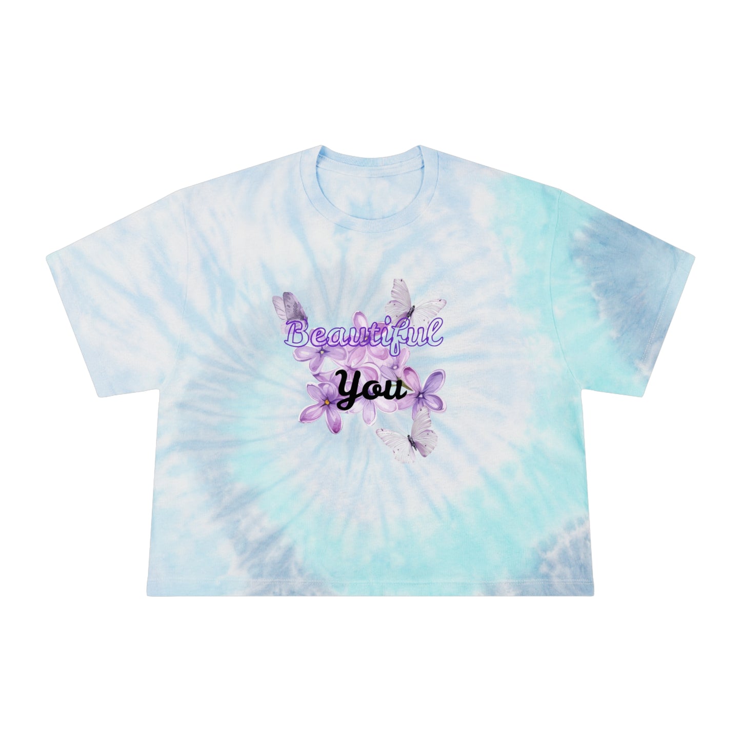 Women's Tie-Dye Crop Tee - Beautiful You, Summer Fashion, Trendy Top, Relaxed Vibe, Gift for Her, Festival Wear