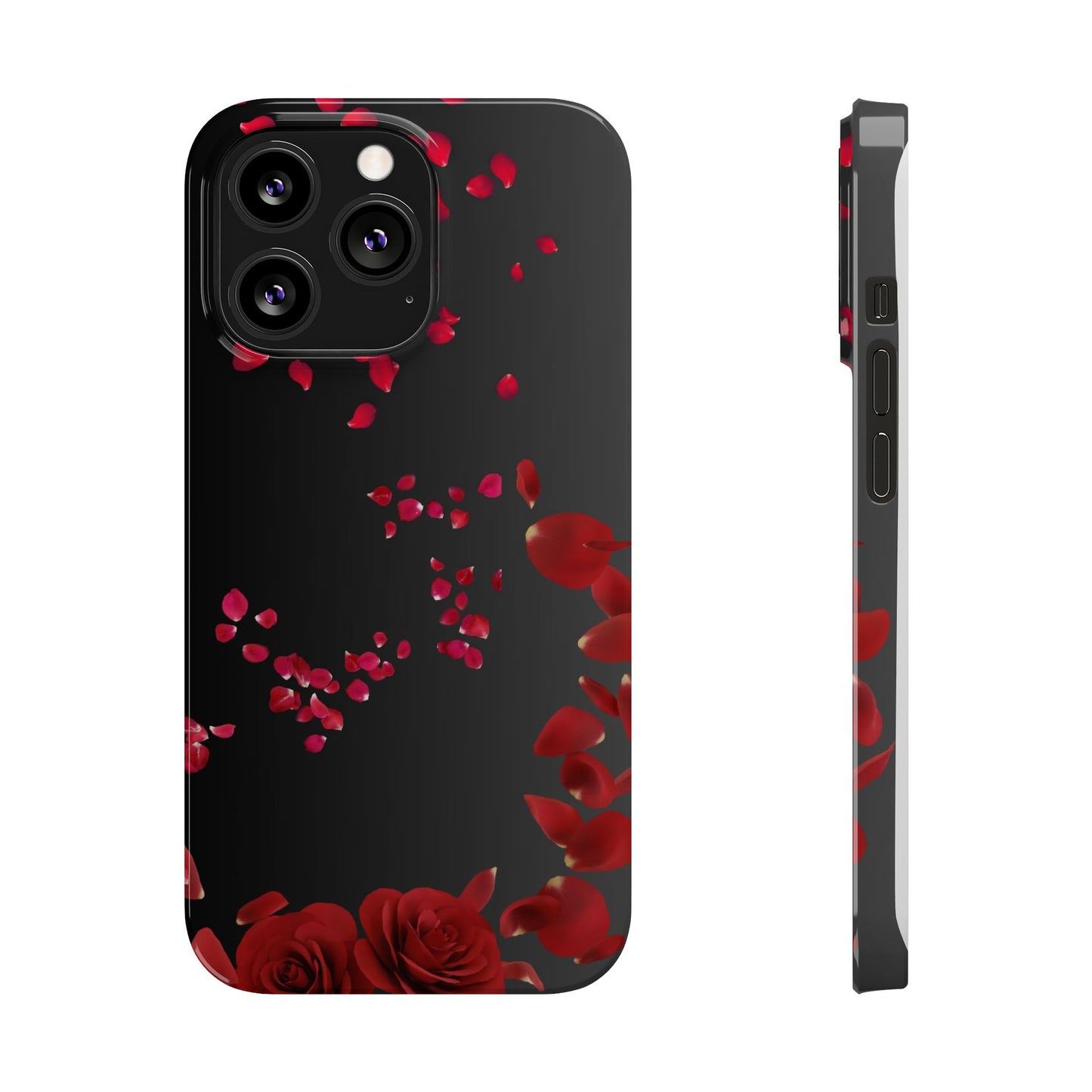 Romantic Rose Slim Phone Case - Floral Design, Love Gift, Phone Accessory, Customizable Cover, Valentine’s Day Present