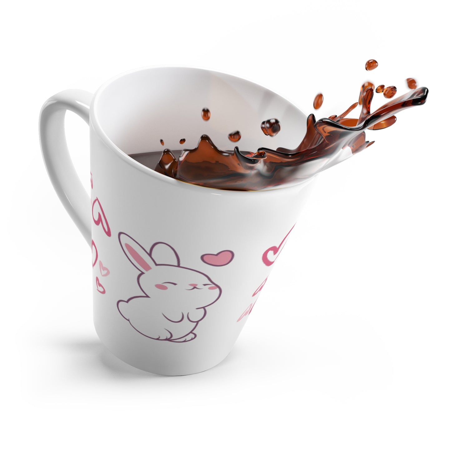 Cute Bunny Heart Latte Mug – Ceramic Cup for Coffee & Animal Lovers