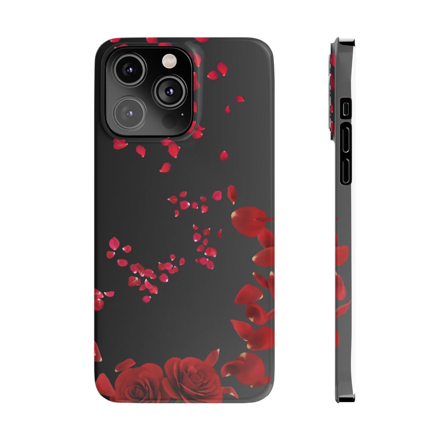 Romantic Rose Slim Phone Case - Floral Design, Love Gift, Phone Accessory, Customizable Cover, Valentine’s Day Present